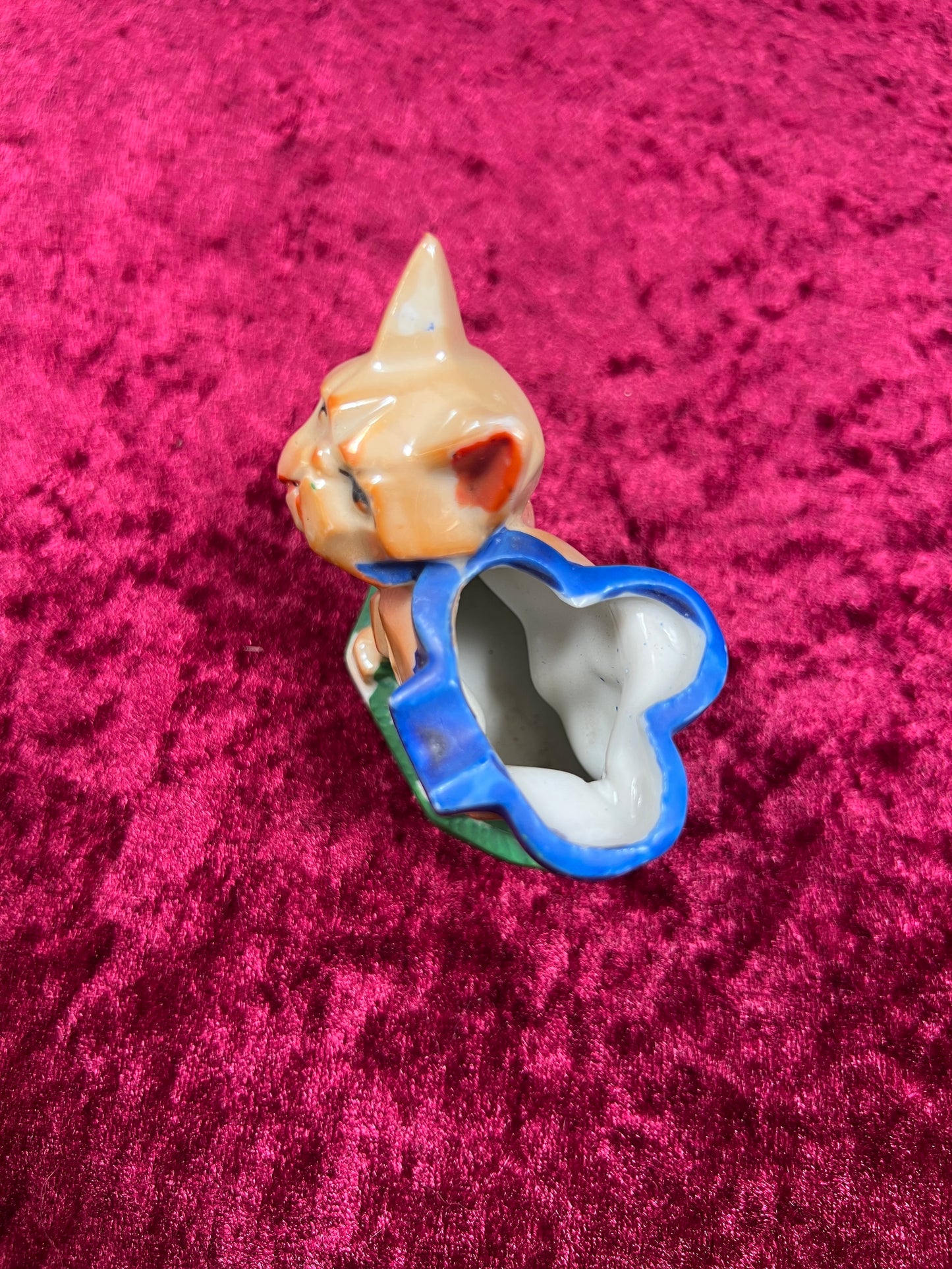 Vintage Home Decor - Porcelain Lustreware Ashtray - Cubist French Bulldog - Klimax - Made In Japan