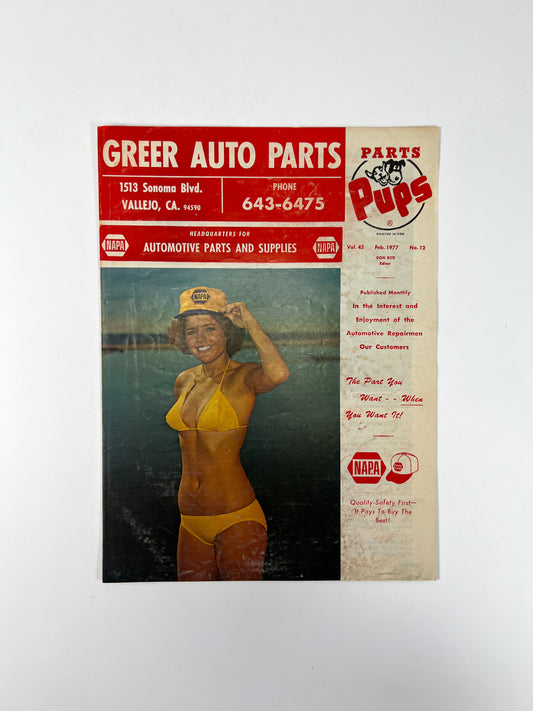 Vintage Ephemera - Magazine - Napa Parts & Pups - Greer Auto Parts - February 1977