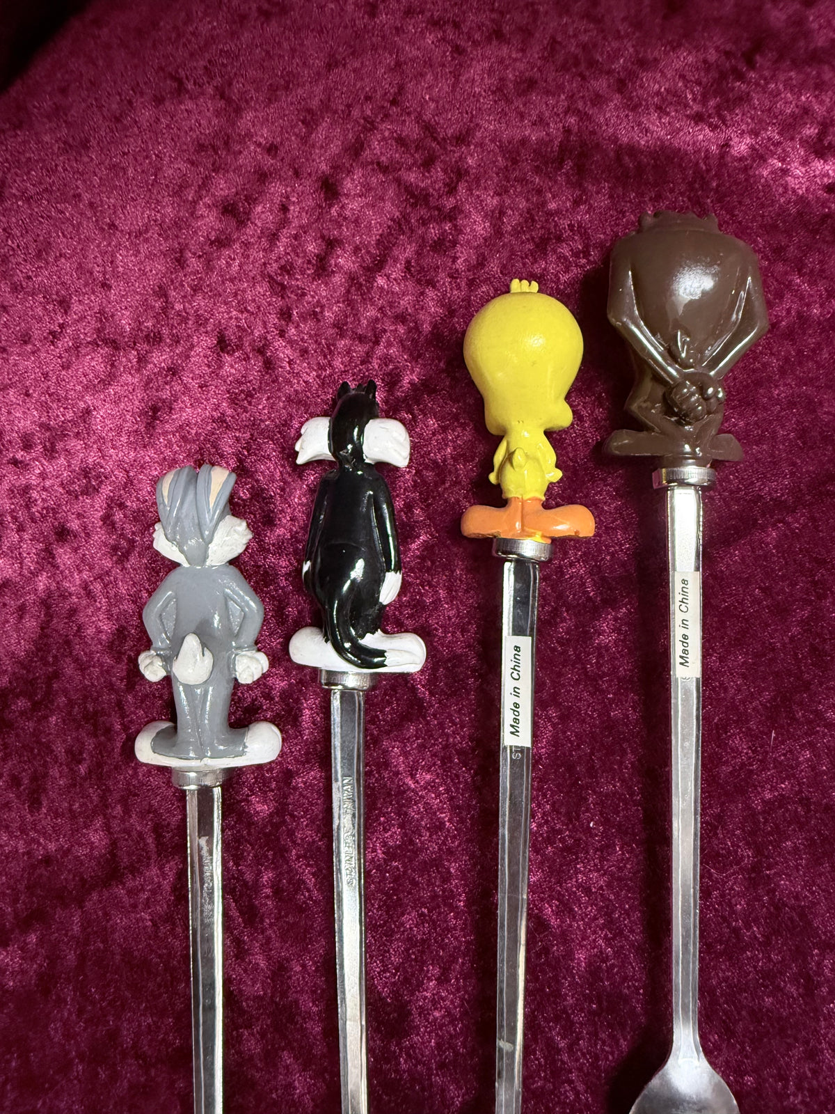 Vintage Looney Tunes Metal Spoons – Character Figural Handles, Set of 4