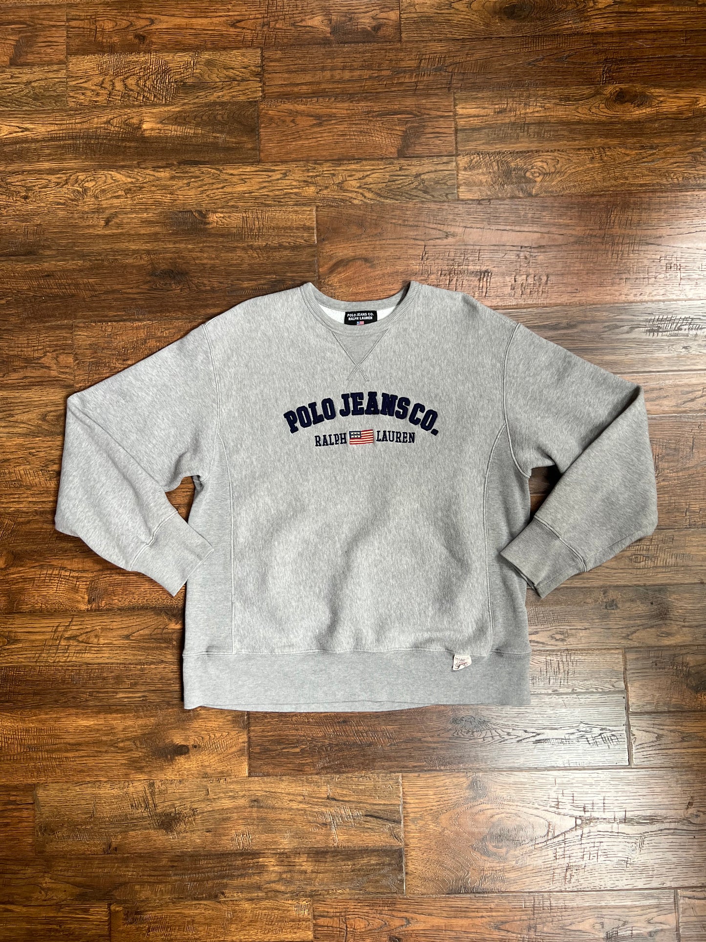 Vintage Clothing - Pullover Crewneck Sweatshirt - Light Grey - Polo Ralph Lauren - Large