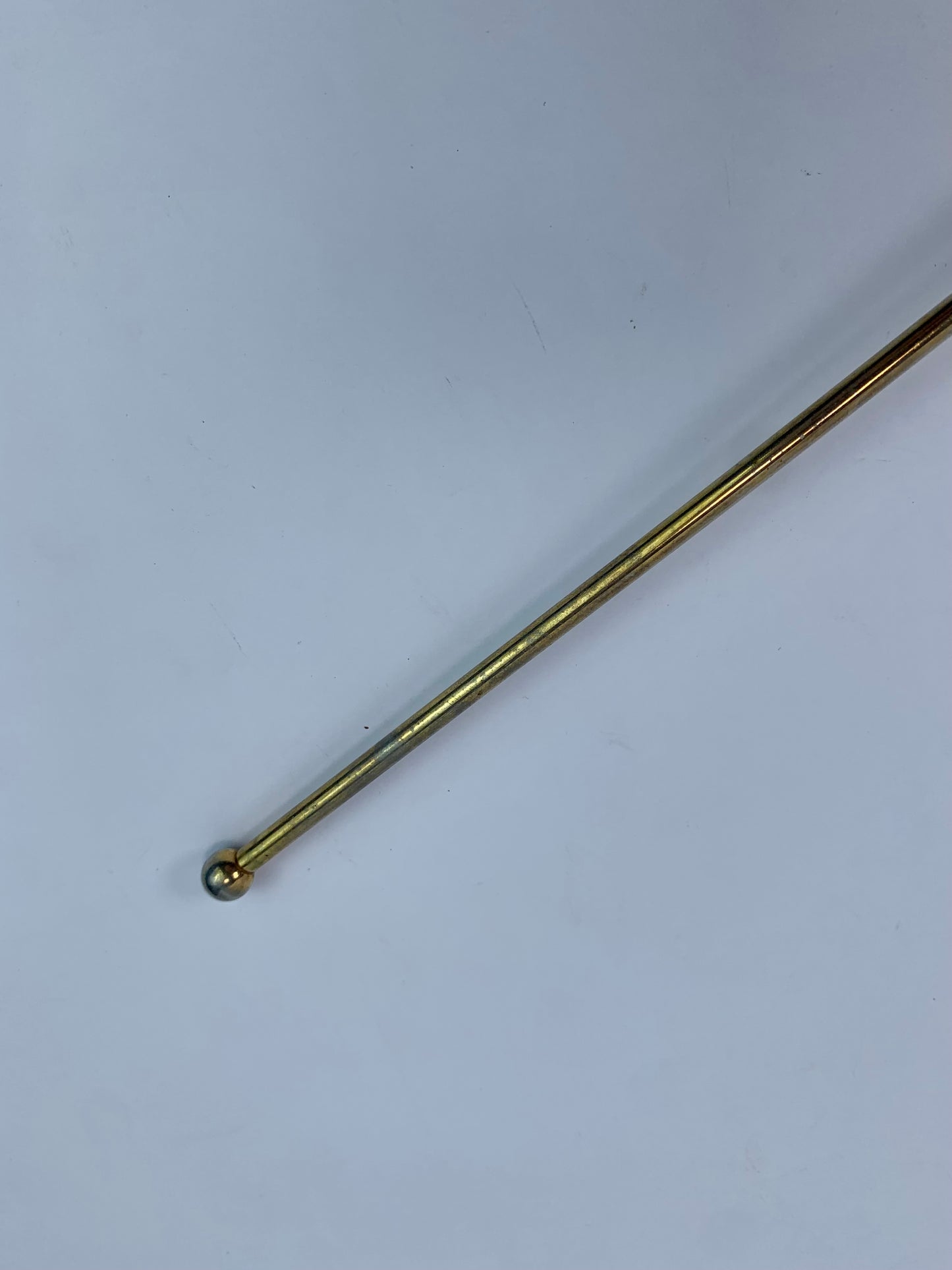 Vintage Barware - Gold Tone Swizzle Stick - Teak Wood Handle