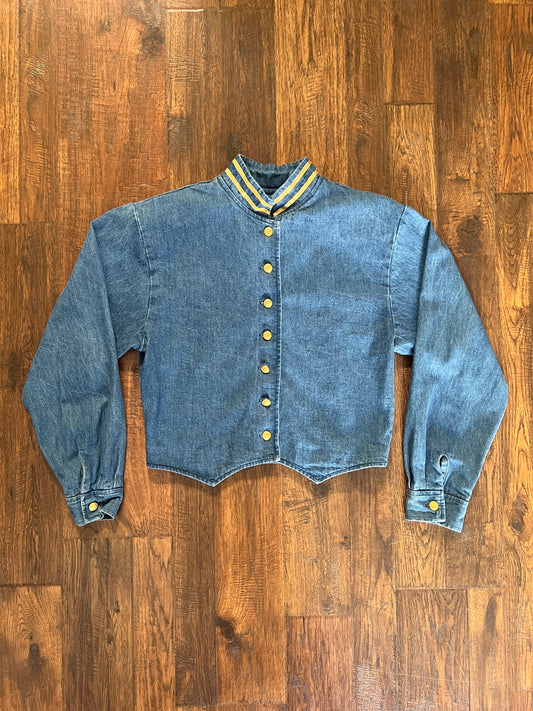 Vintage Clothing - Cropped Military Style Jacket - Blue Denim - Medium - Country Works