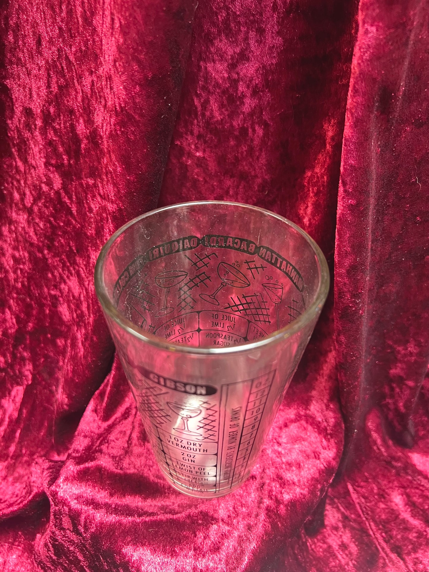 Vintage Barware - Cocktail Recipe Glass - Federal Glass