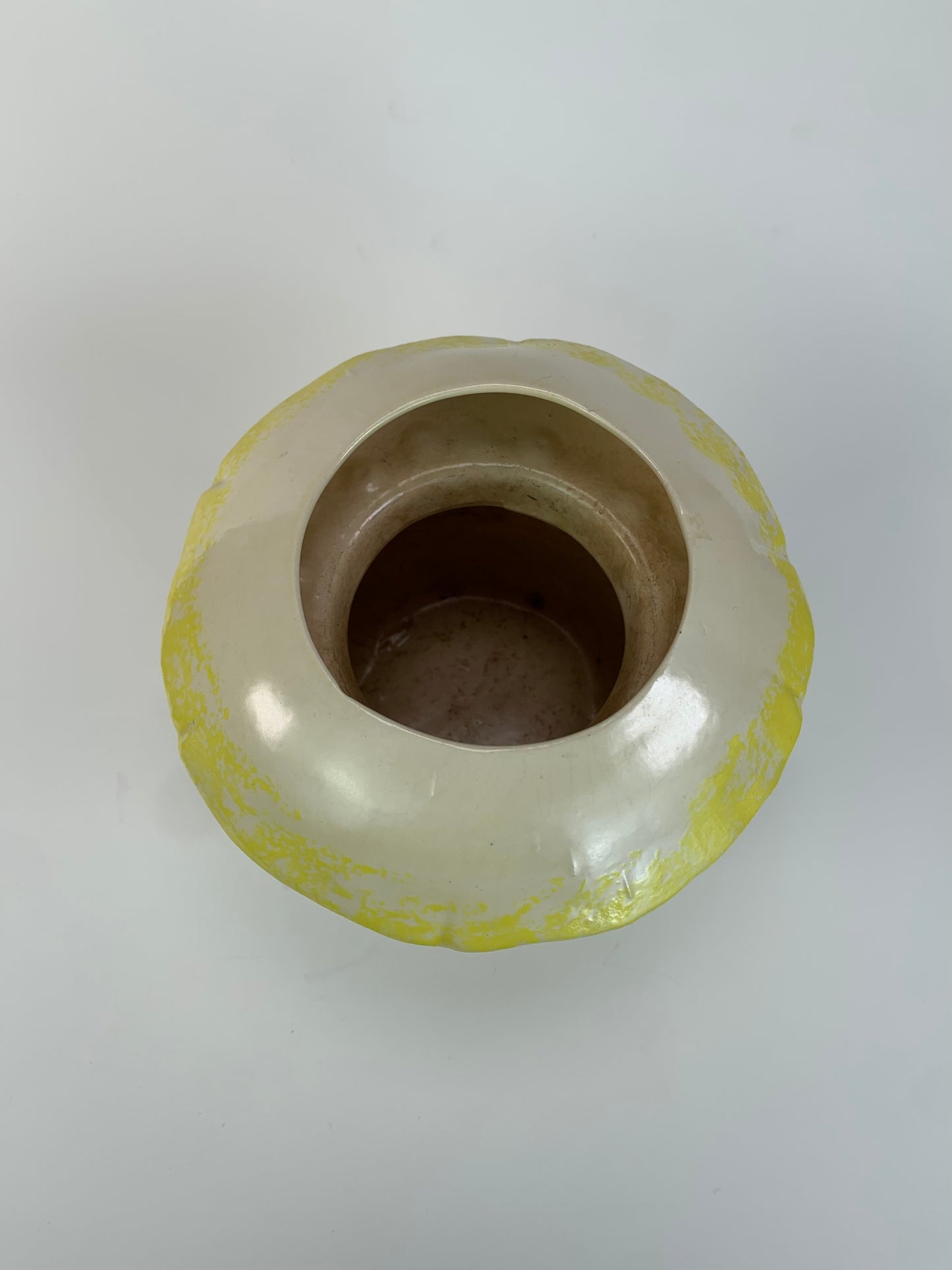 Vintage Planter - Arnel's Style Yellow and White 3D Mushrooms