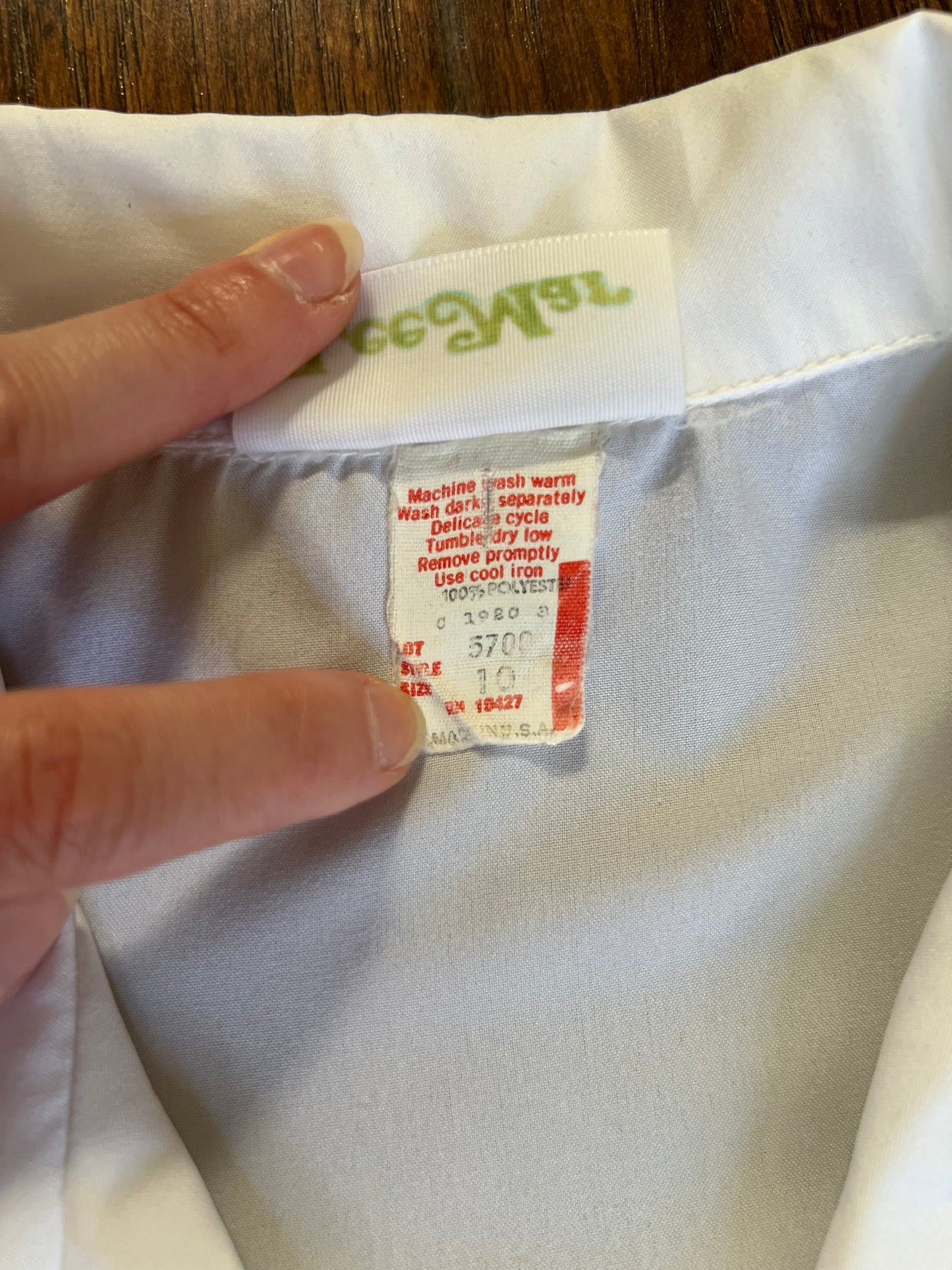 Vintage Clothing - Short Sleeve Blouse - White - Medium - Lee Mar