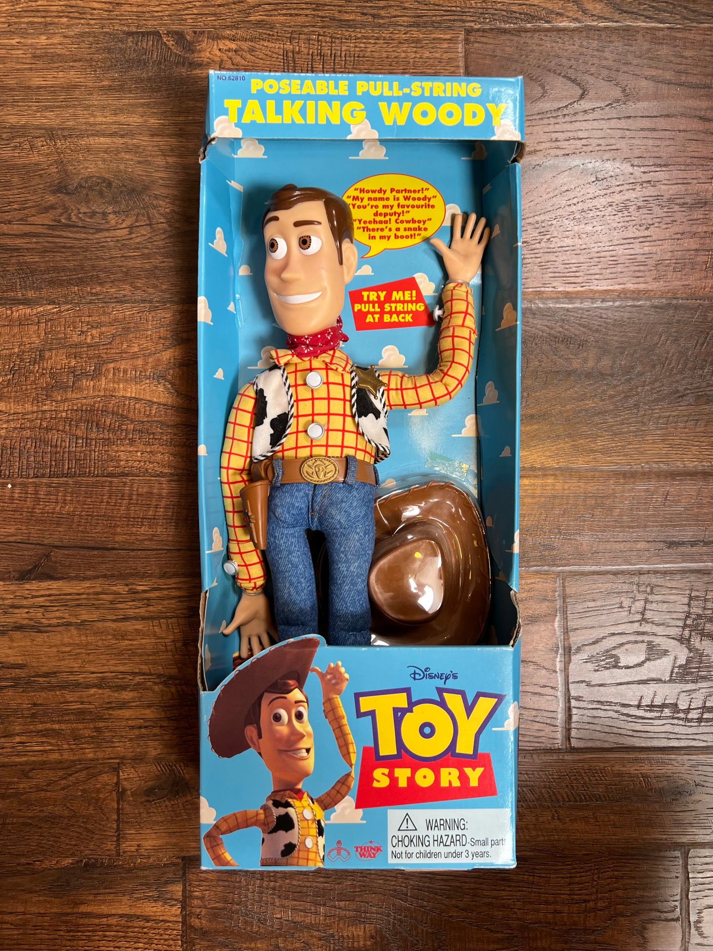 Vintage Collectibles - Poseable Pull String Talking Woody - Toy Story - New In Box