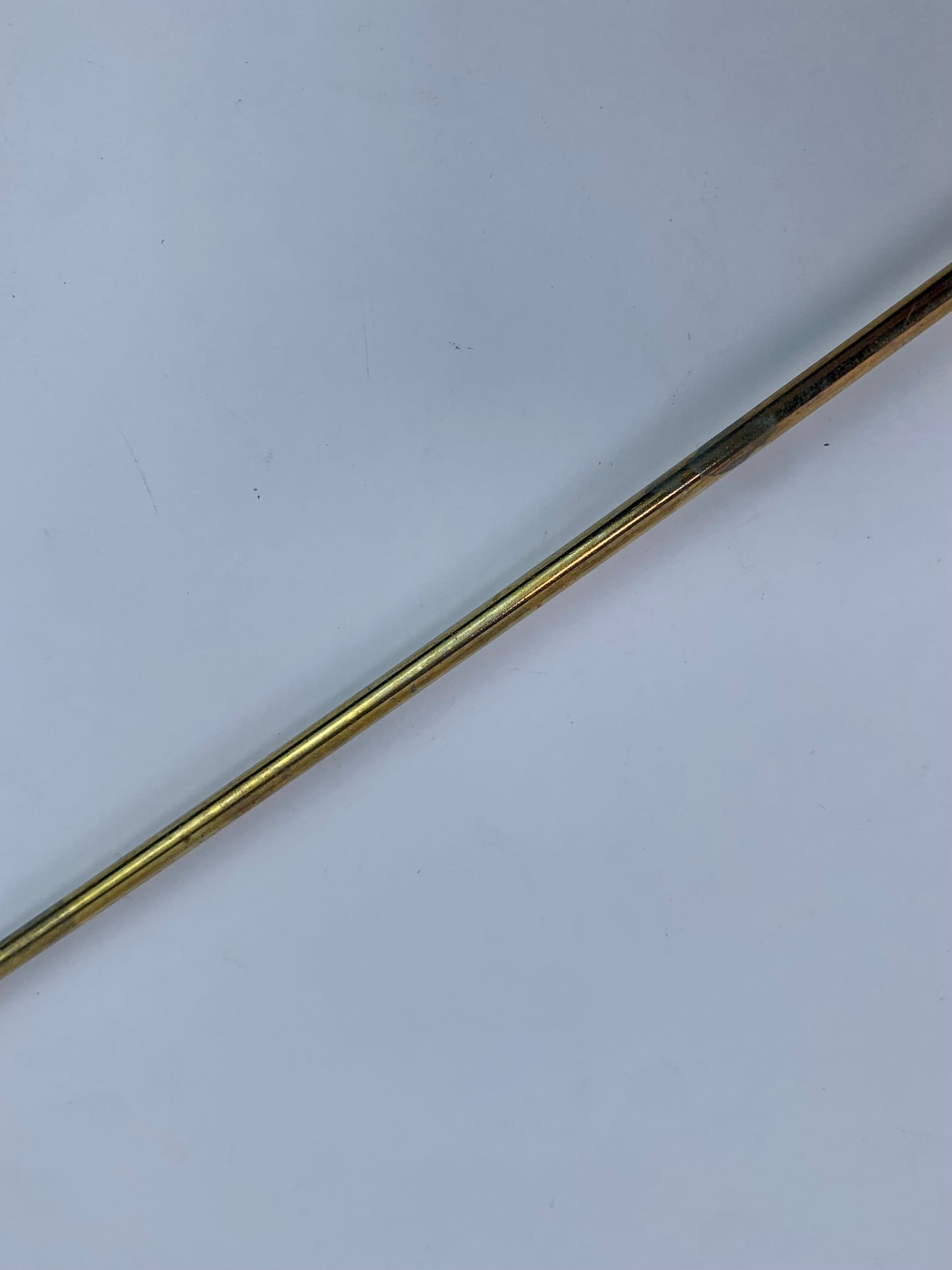 Vintage Barware - Gold Tone Swizzle Stick - Teak Wood Handle
