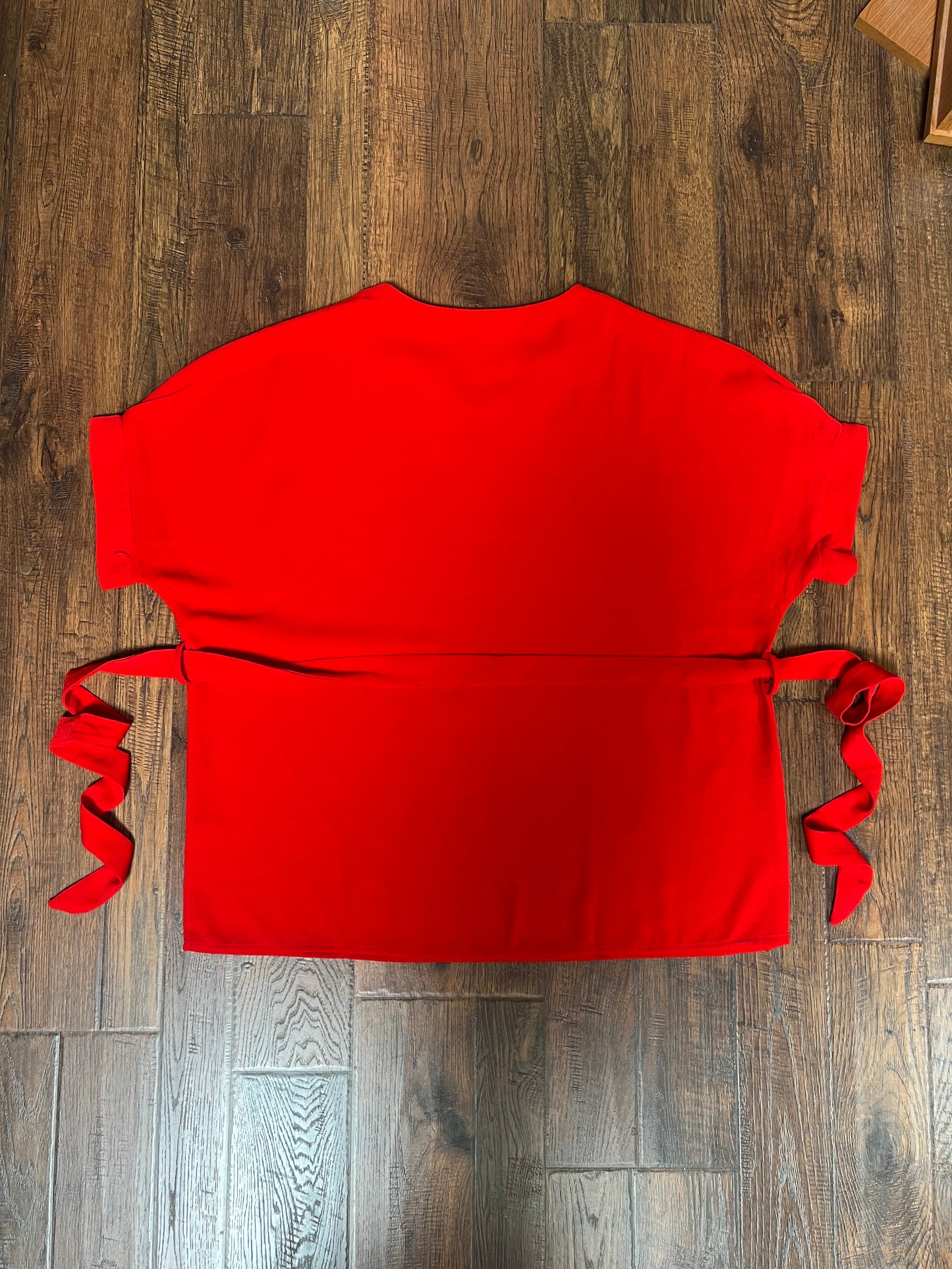 Vintage Clothing - Tie Waist Blouse - Red - Medium
