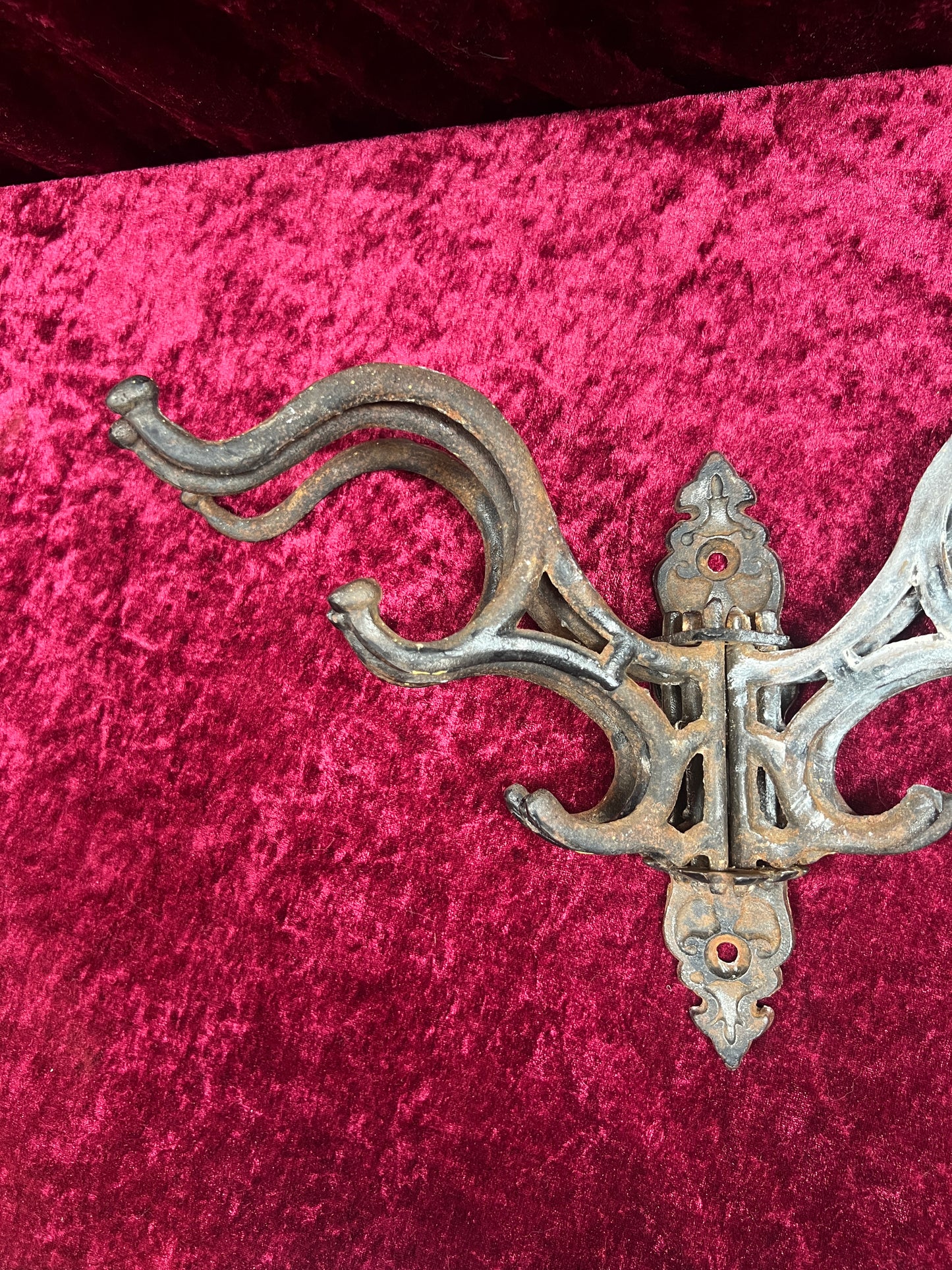 Vintage Home Decor - Antique Style Wall Decor - Cast Iron Folding Coat Rack