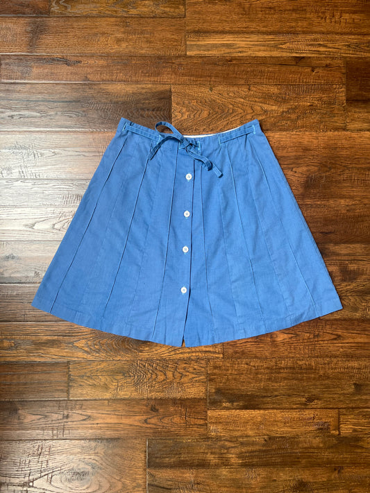 Vintage Clothing - Tie Waist Circle Skirt - Light Denim Blue - Medium