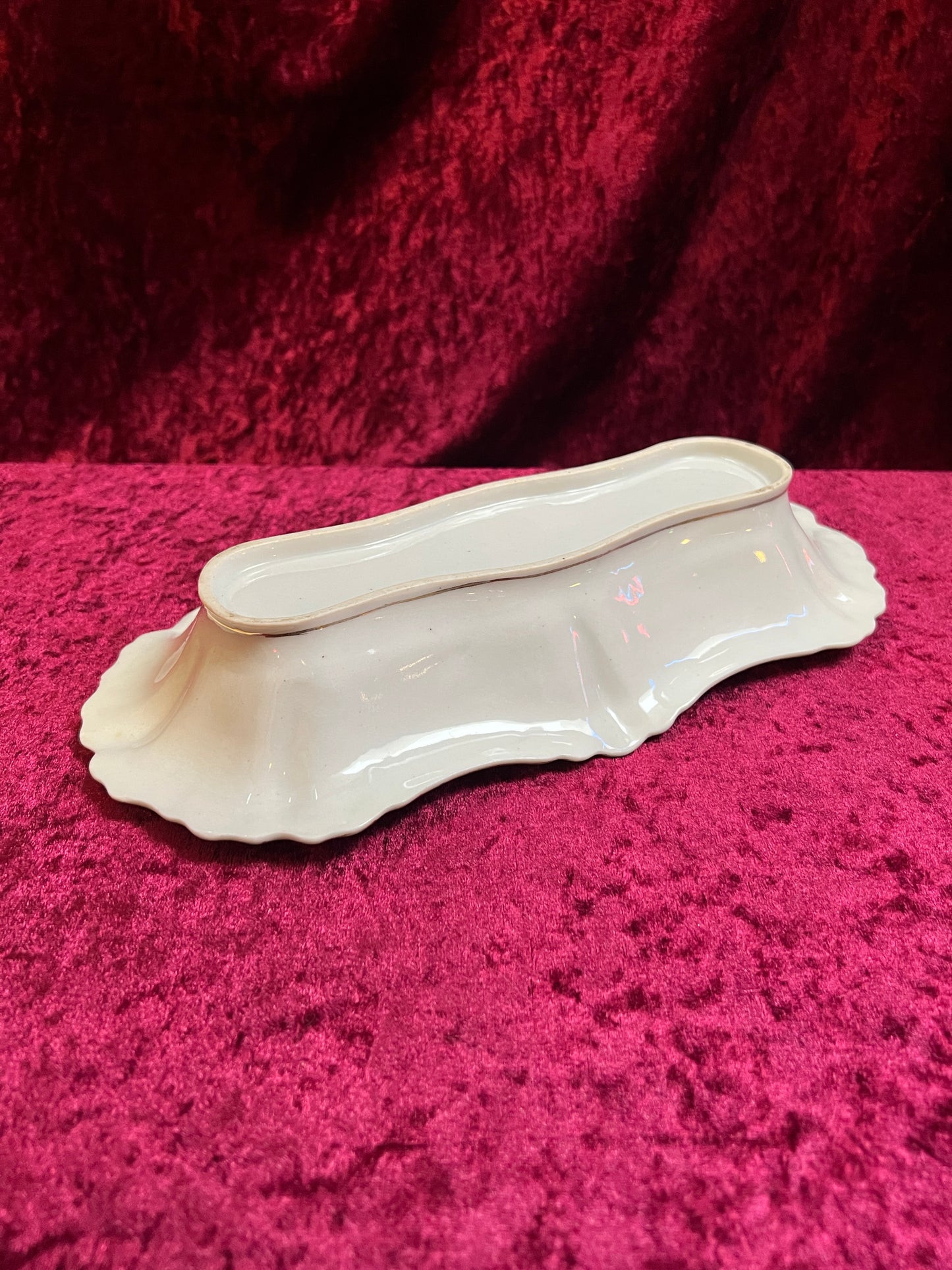 Vintage Trinket Dish - Hand Painted Porcelain - Pink and Purple English Roses - Noritake