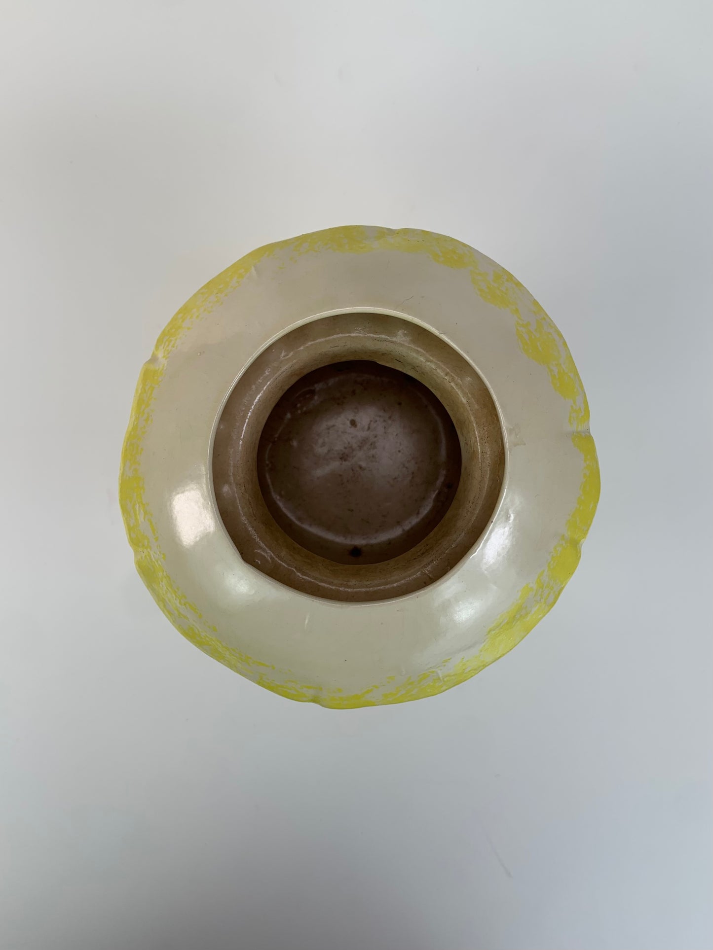 Vintage Planter - Arnel's Style Yellow and White 3D Mushrooms
