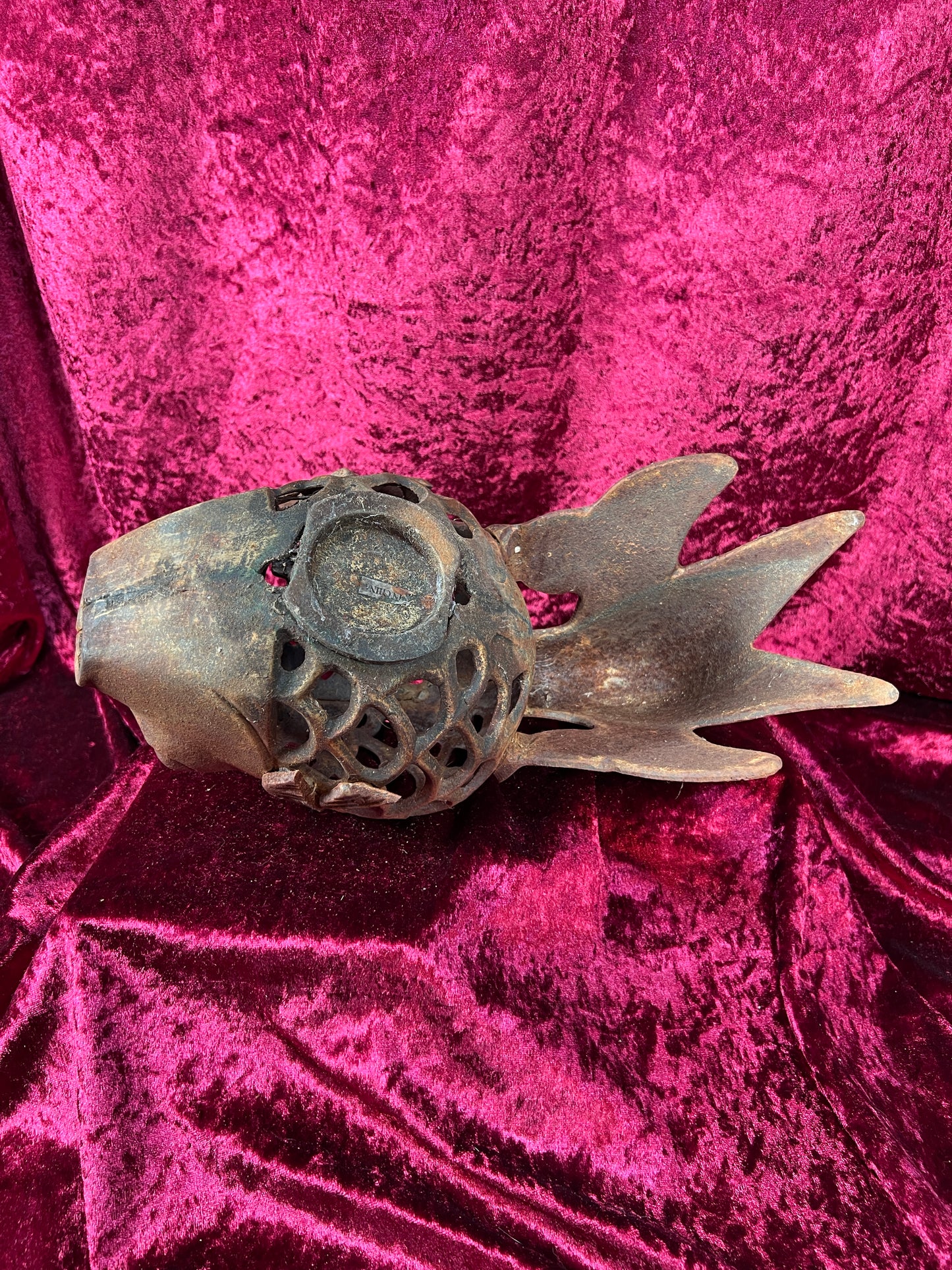 Vintage Home Decor - Hanging / Tabletop Candle Lantern - Cast Iron Koi Fish