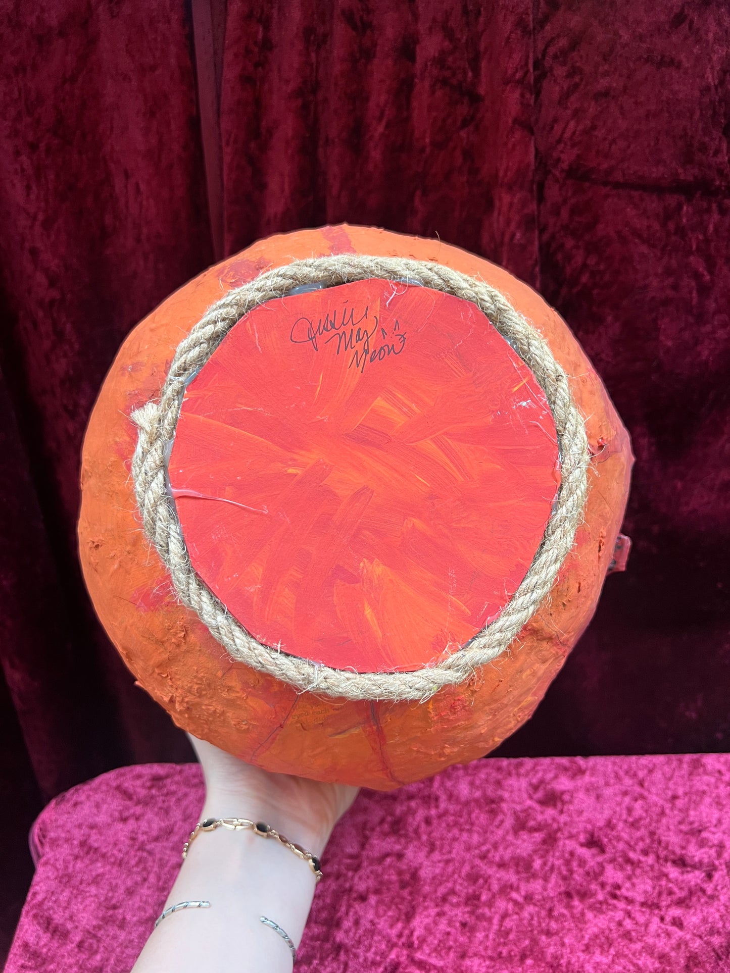 Vintage Inspired Handmade Paper Mache Lantern - Toothy Jack-O-Lantern - Large