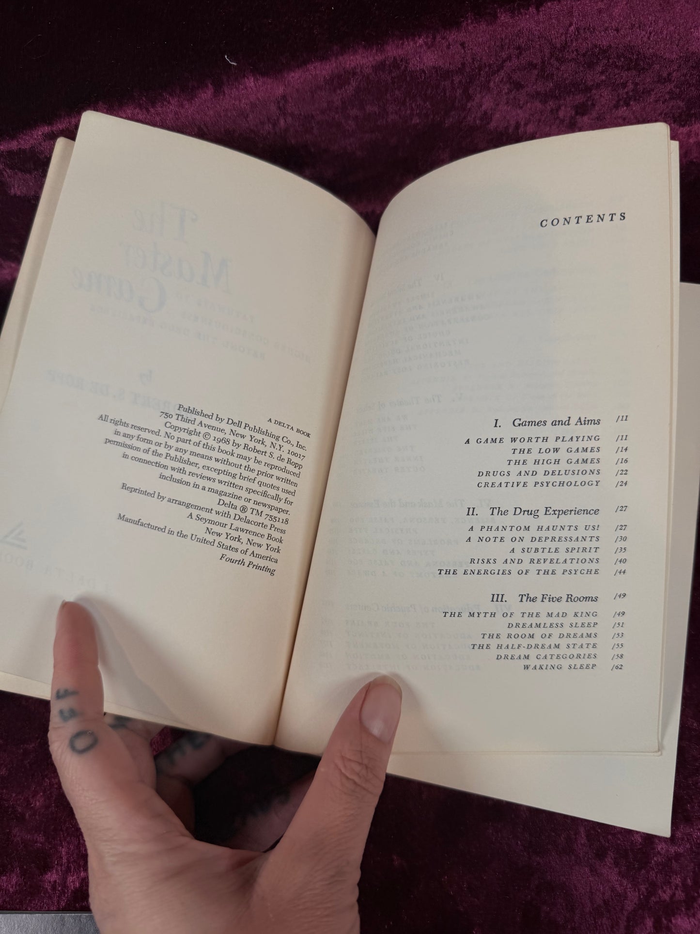 Vintage Paperback Book – The Master Game Beyond the Drug Experience Ropp 1968