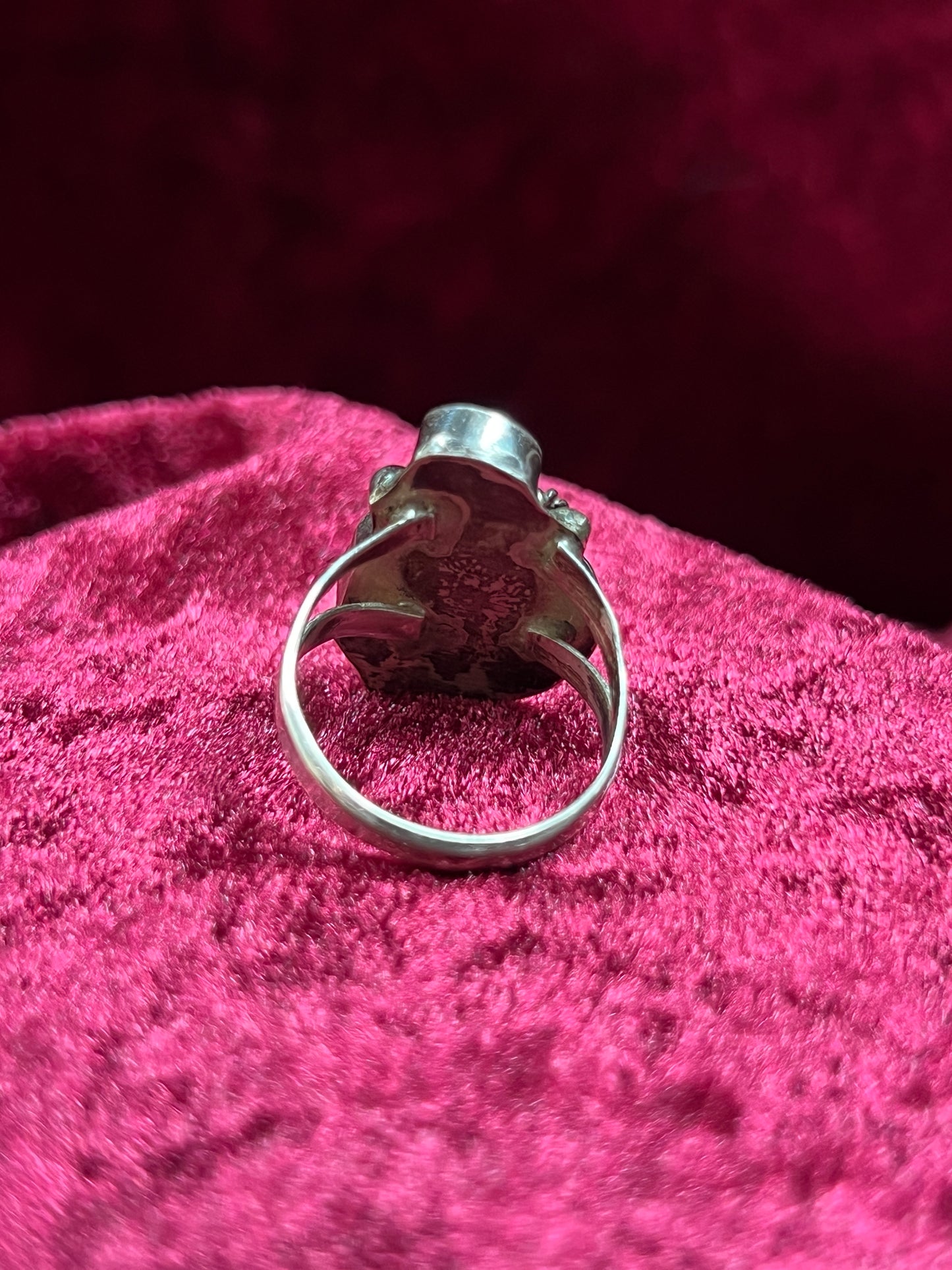 Vintage Jewelry - Ring - Sterling Silver - Turquoise and Coral - 7.25