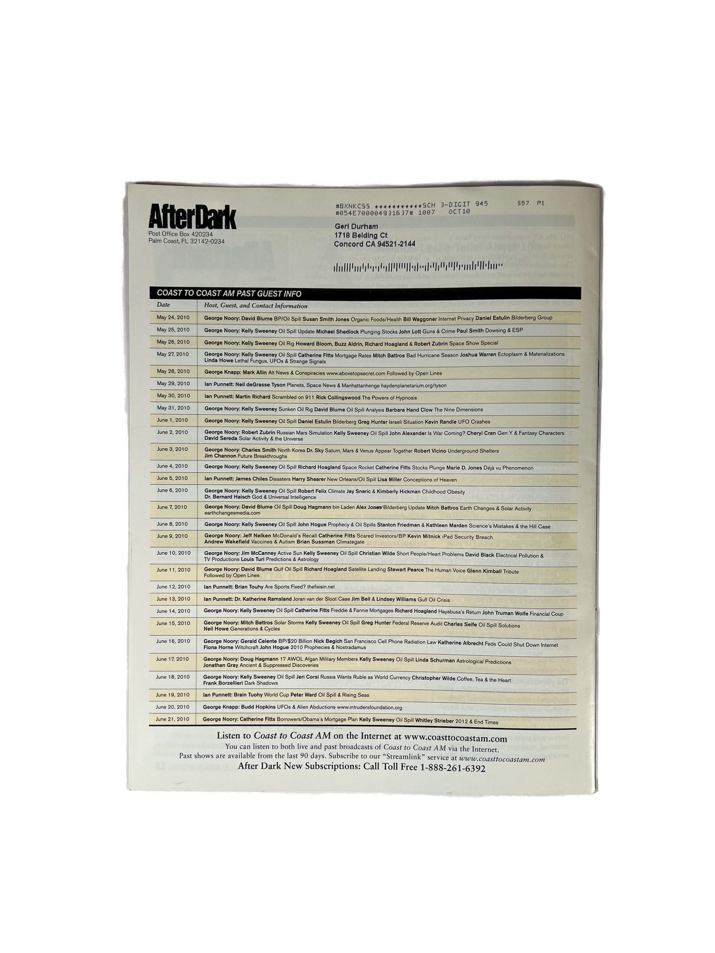 Ephemera - After Dark Coast to Coast AM Magazine - NDE: Near-Death Experience - July 2010