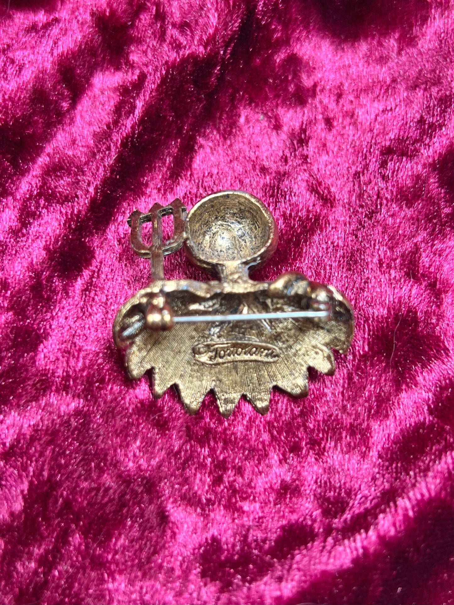 Vintage Jewelry - Shoulder Brooch Set - Voice of Conscience - Devil and Angel - Tortolani