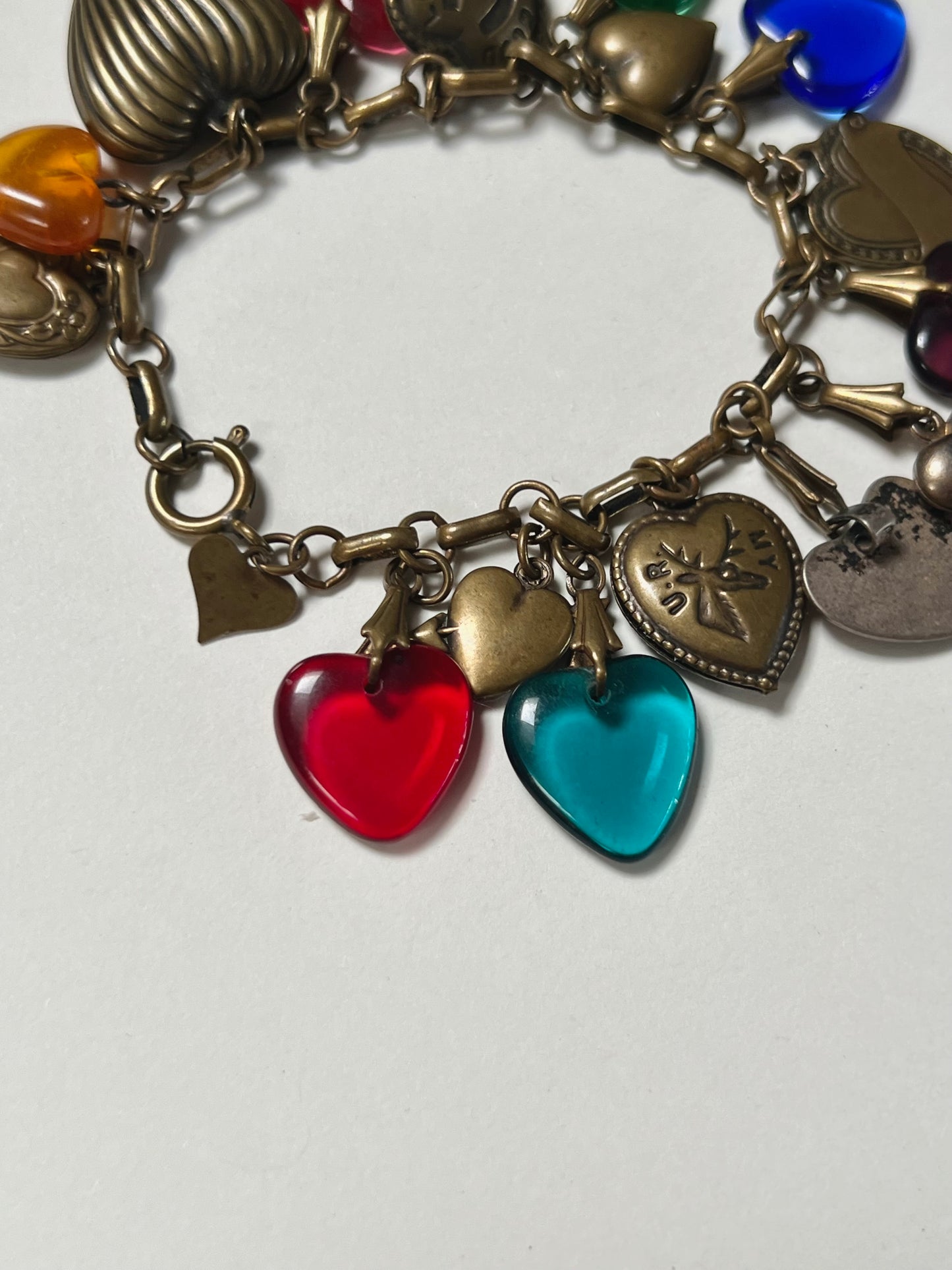 Vintage Jewelry - Charm Bracelet - Hearts - Glass Works Studio