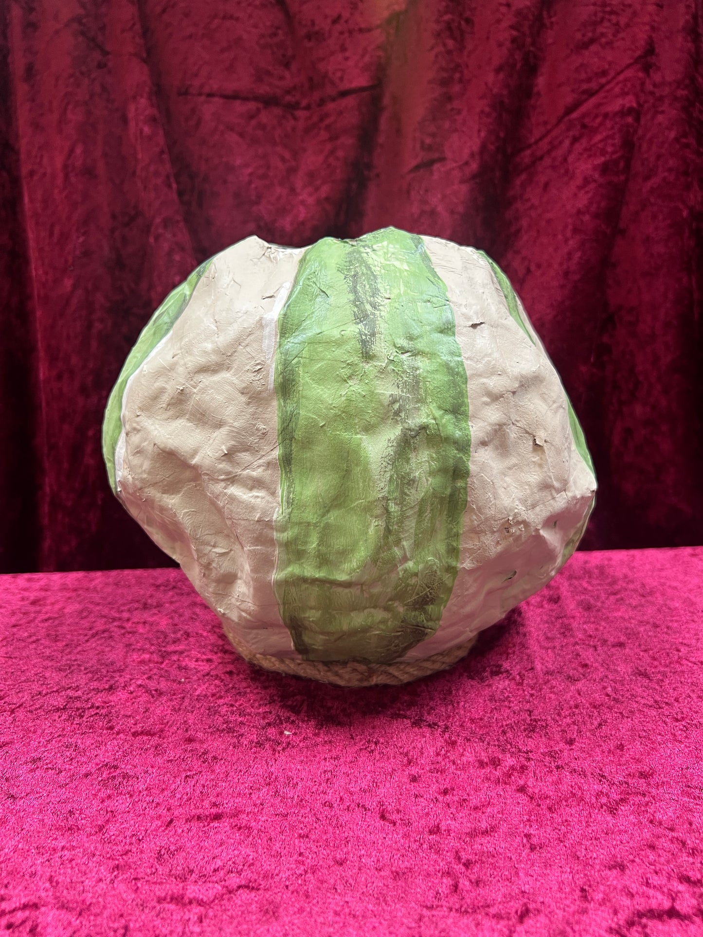 Vintage Inspired Handmade Paper Mache Lantern - Smiling Gourd - Large