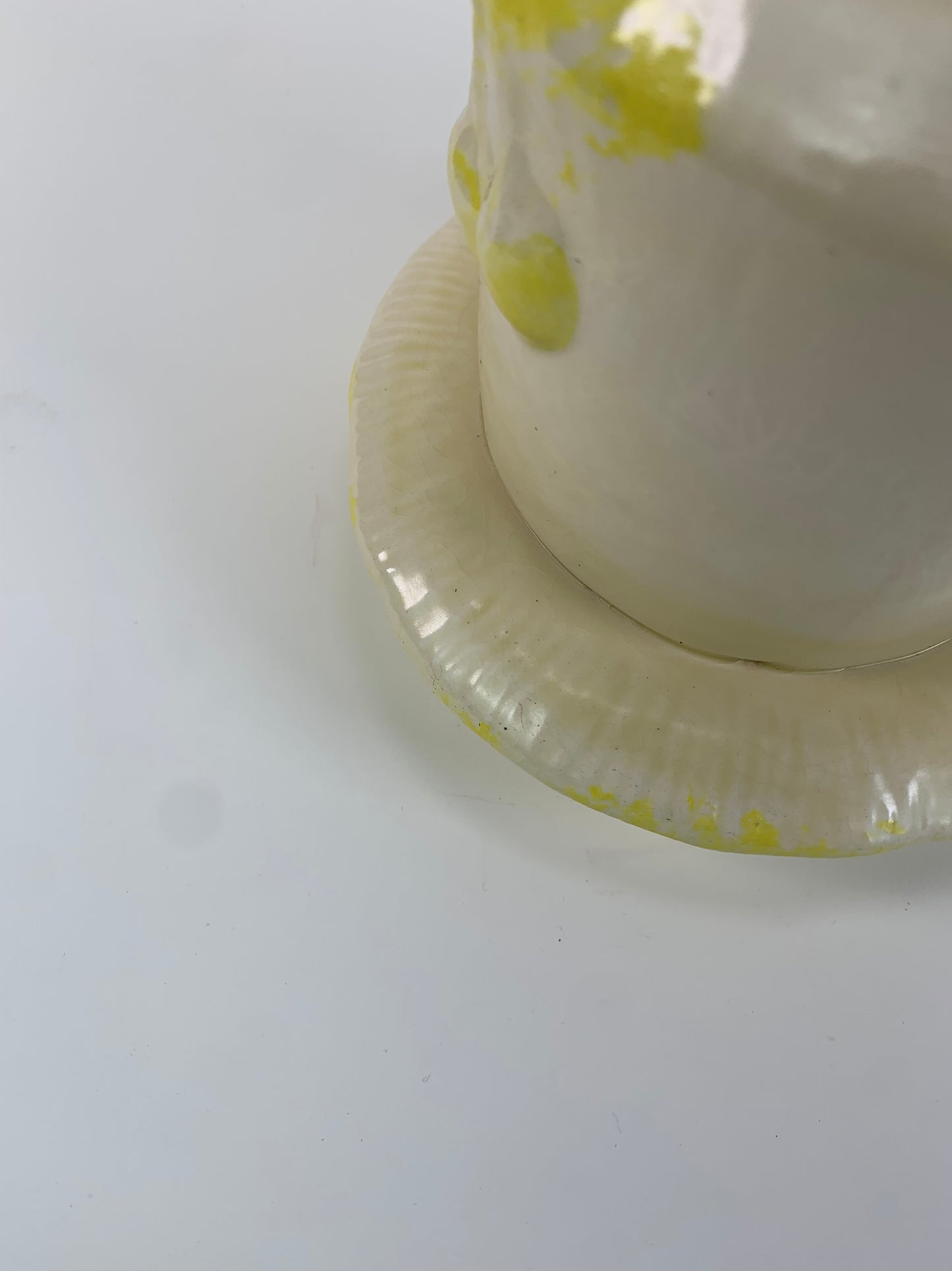 Vintage Planter - Arnel's Style Yellow and White 3D Mushrooms