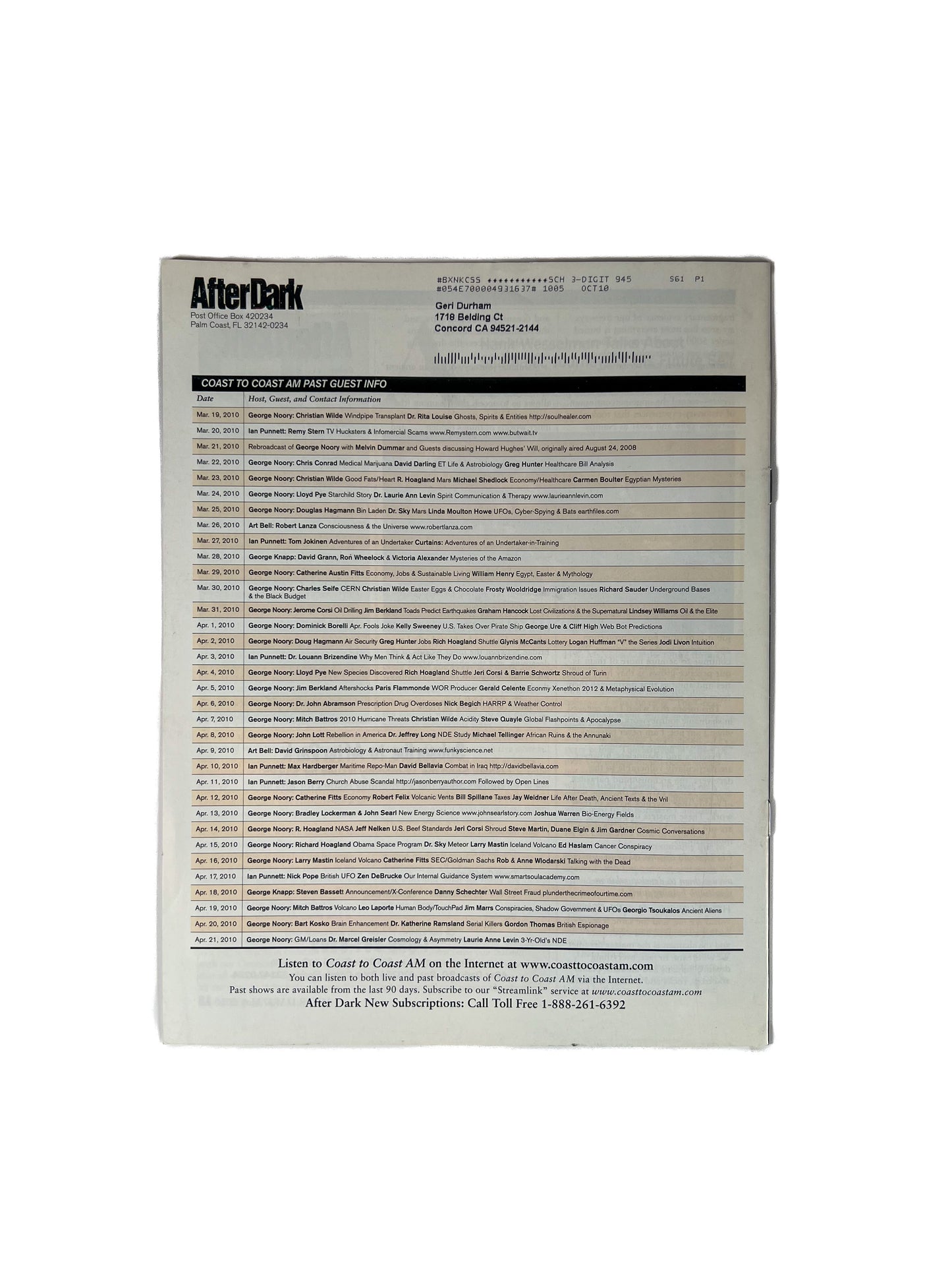 Ephemera - After Dark Coast to Coast AM Magazine - In Search of Fairies and Elves - May 2010