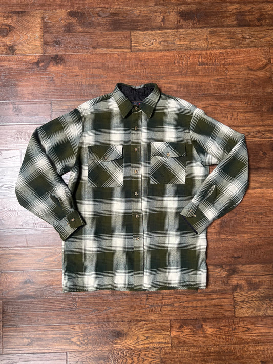 Vintage Clothing - Flannel Shirt - Green Plaid - Large - Back Packer Sportswear