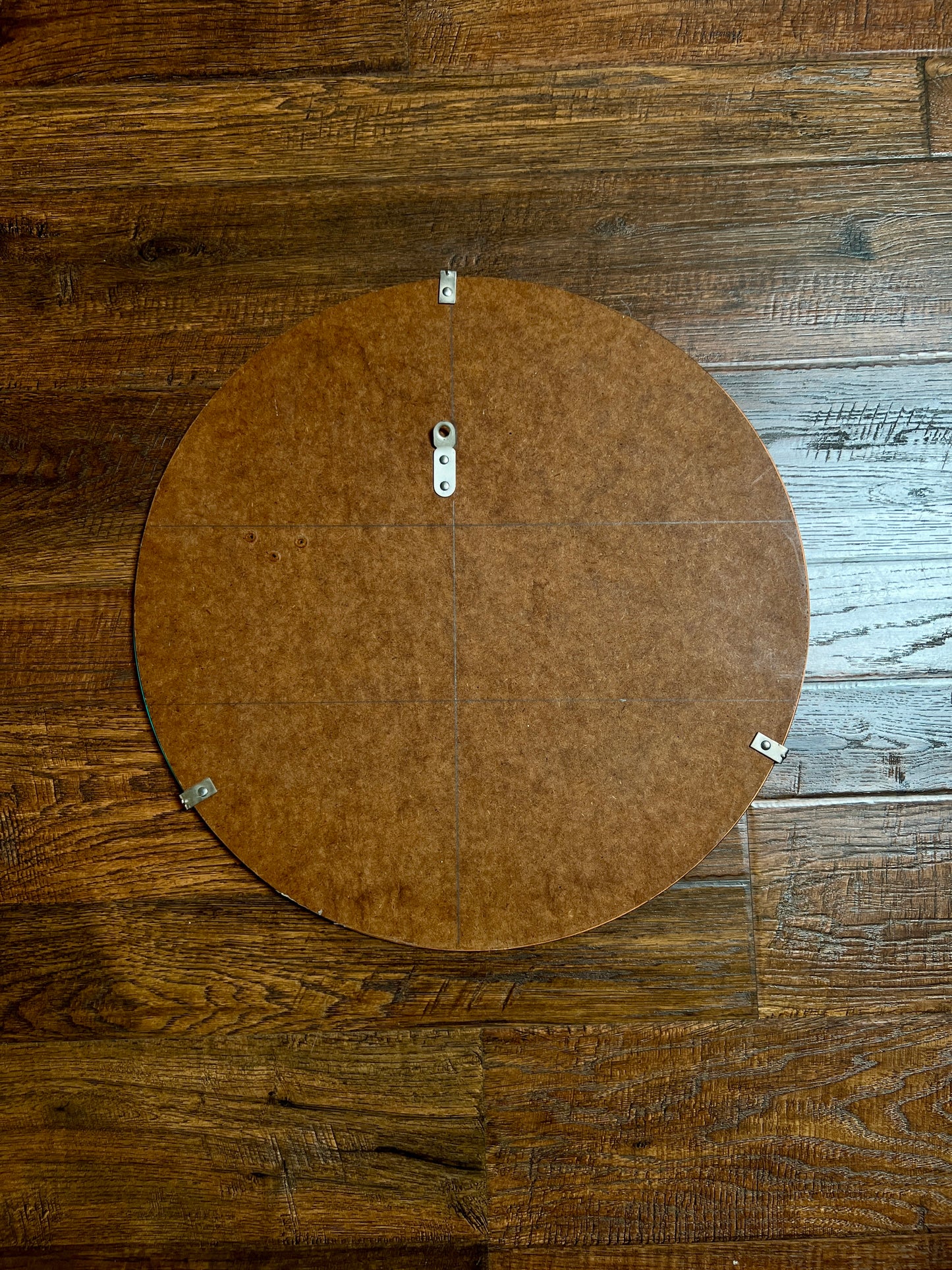 Vintage Round Frameless Beveled Glass Portal Mirror - 15.5"
