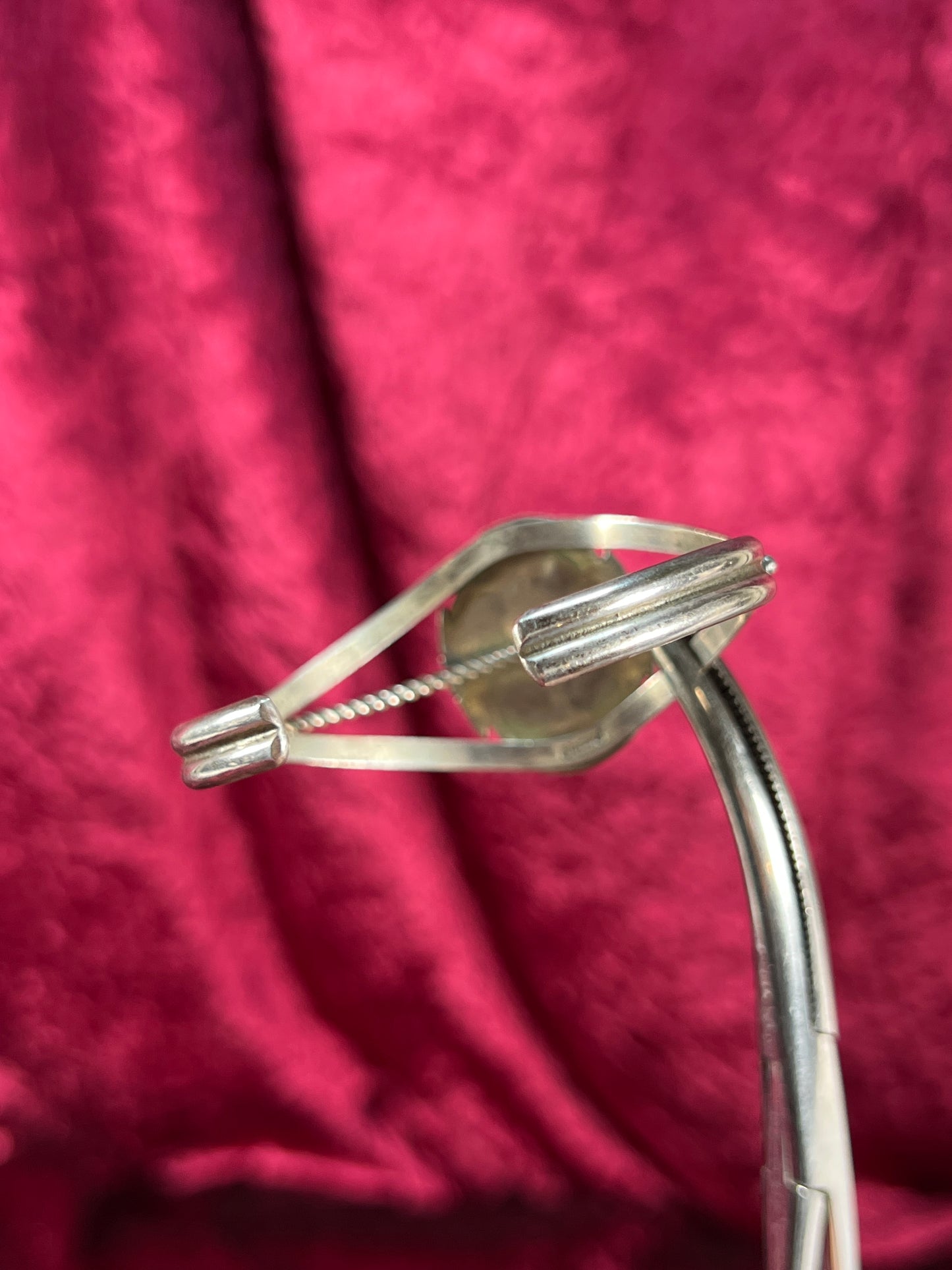 Vintage Jewelry - Cuff Bracelet - Sterling Silver - Number 8 Turquoise Center