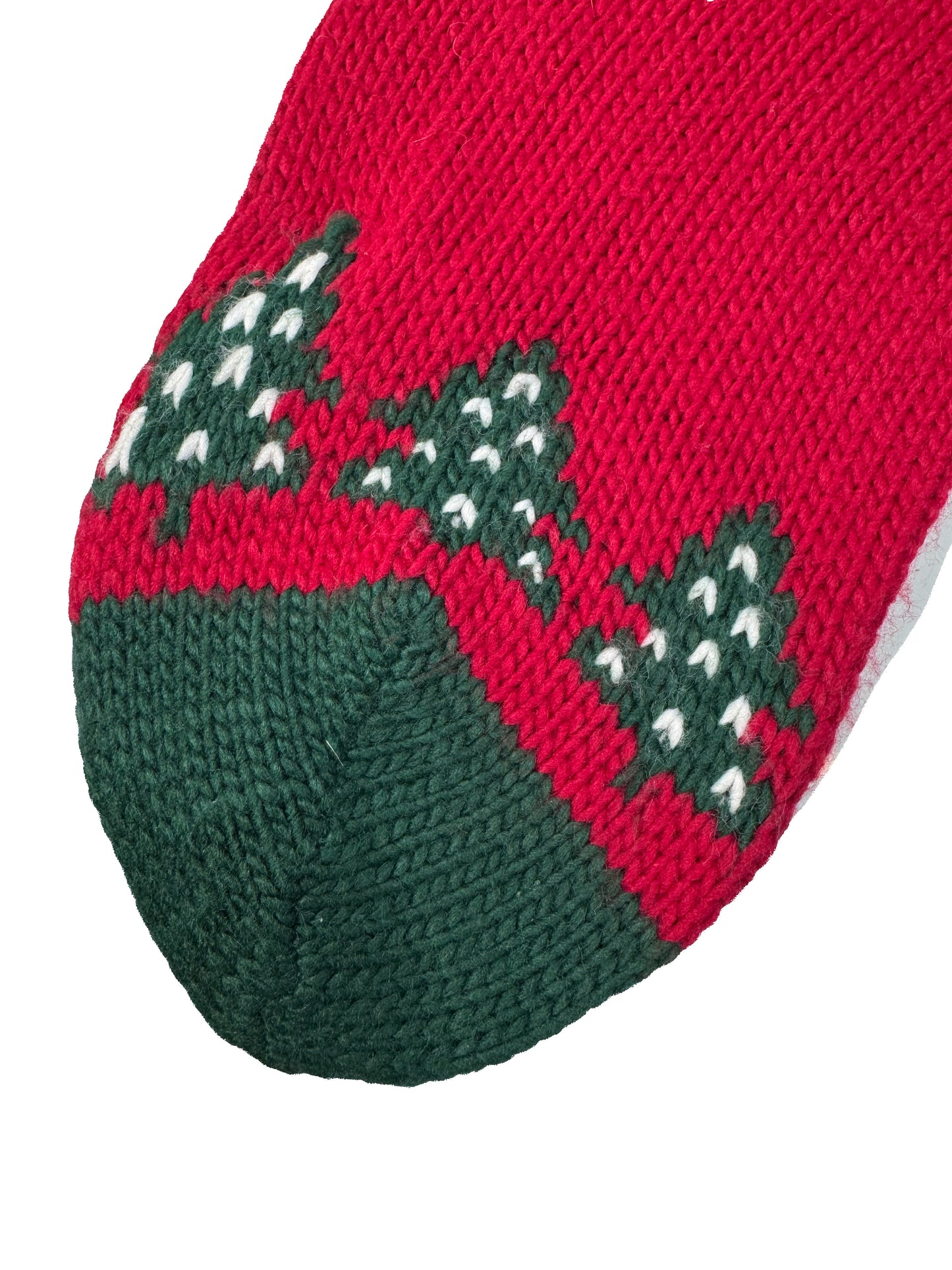 Vintage Christmas Decor - Heavy Knit Stocking - 24" Reindeer Design
