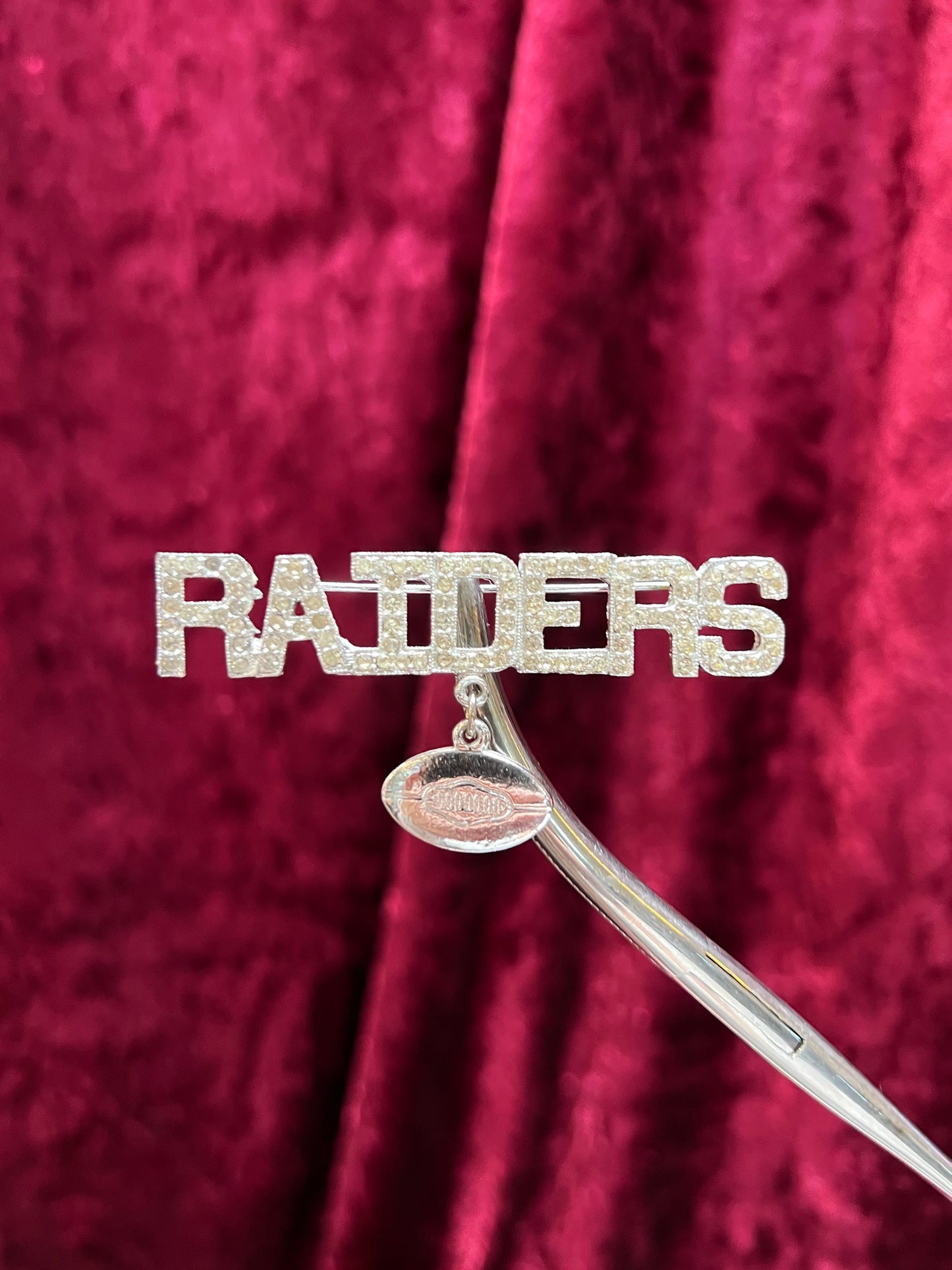 Vintage Jewelry - Brooch - Silver Tone Metal - Clear Rhinestones - Raiders