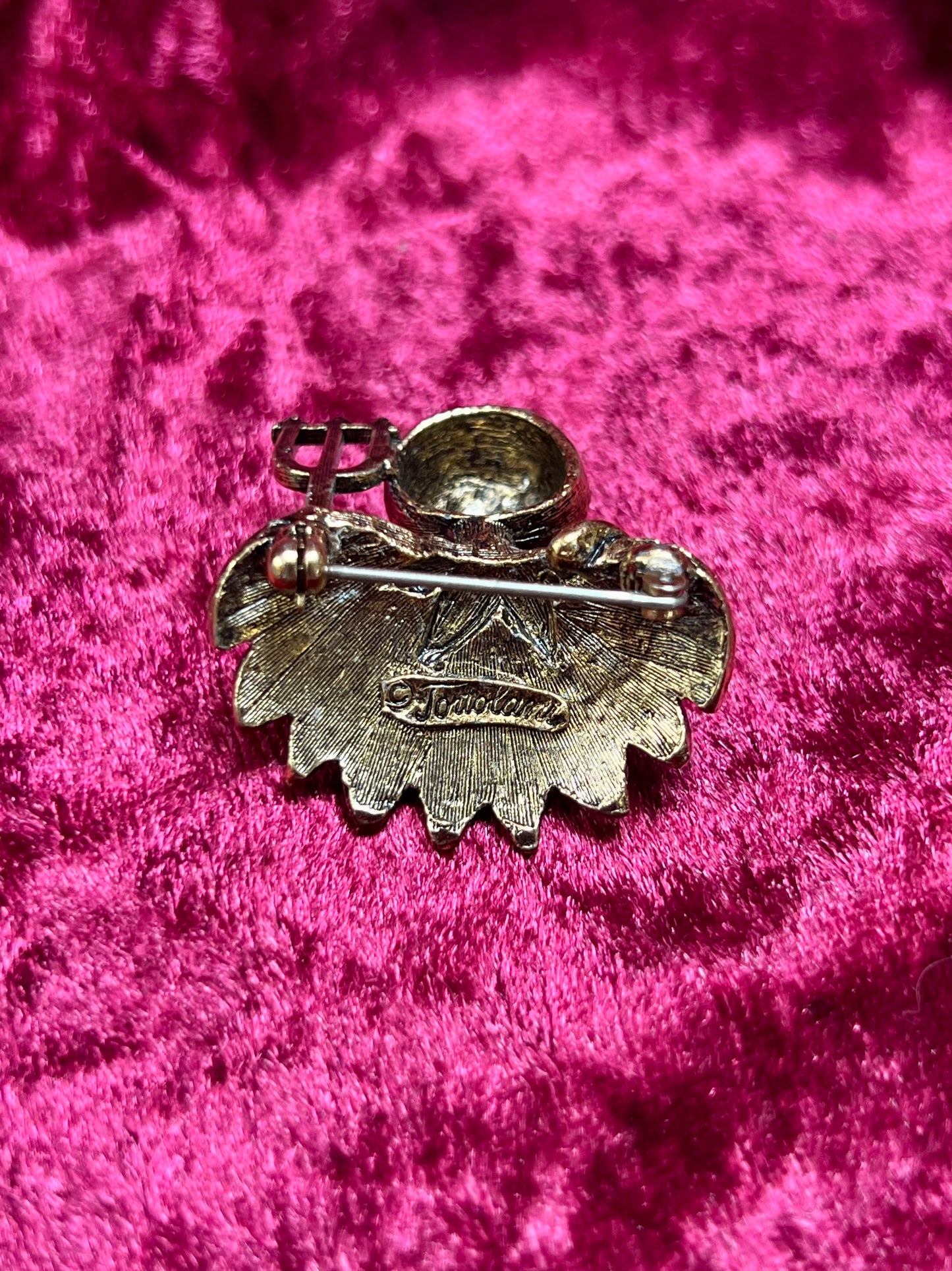 Vintage Jewelry - Rare Costume Jewelry Brooch - The Devil On Your Shoulder - Tortolani