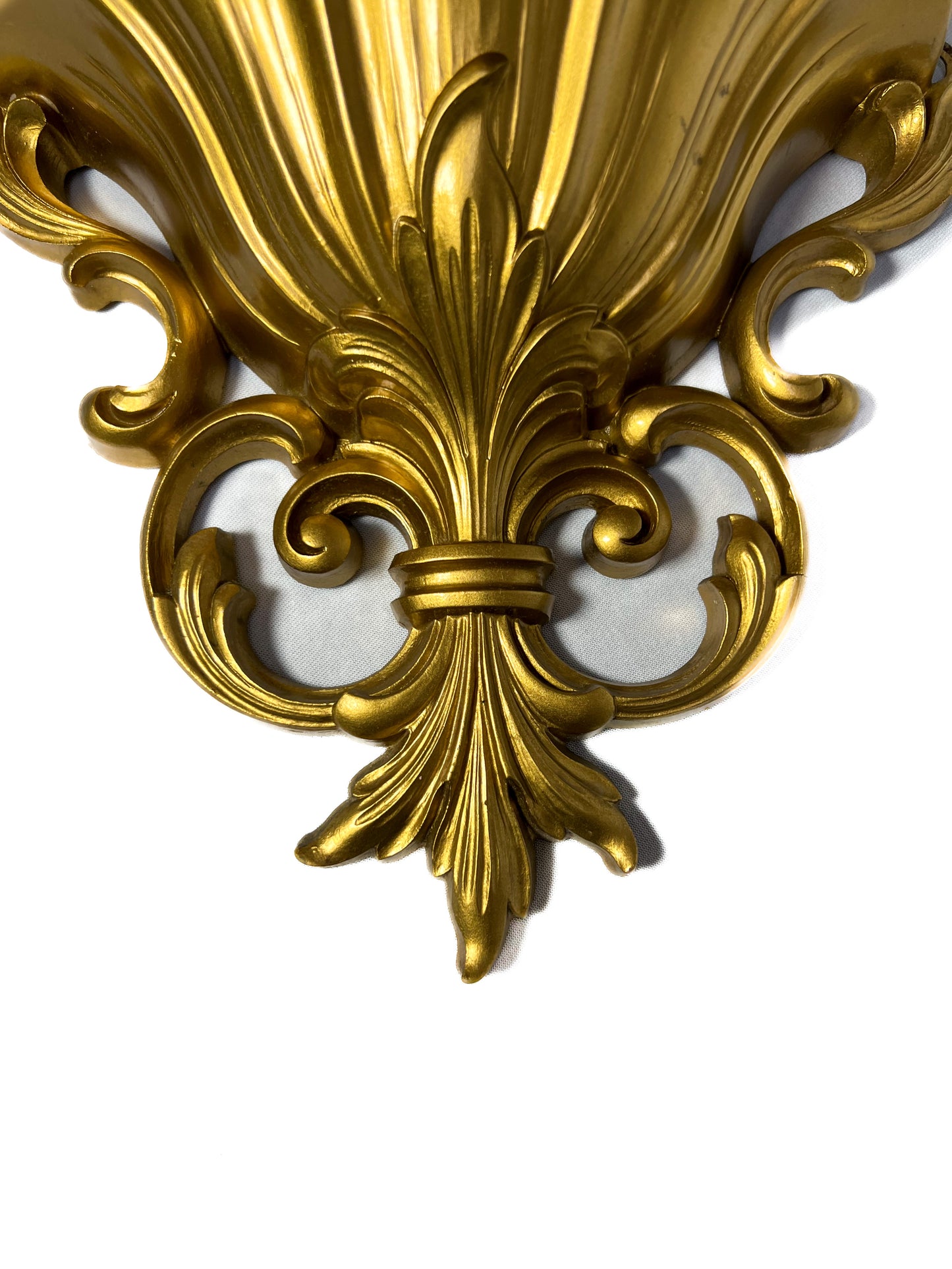 Vintage Home Decor - Gold Wall Pocket - Syroco - 1962 - Made In U.S.A.