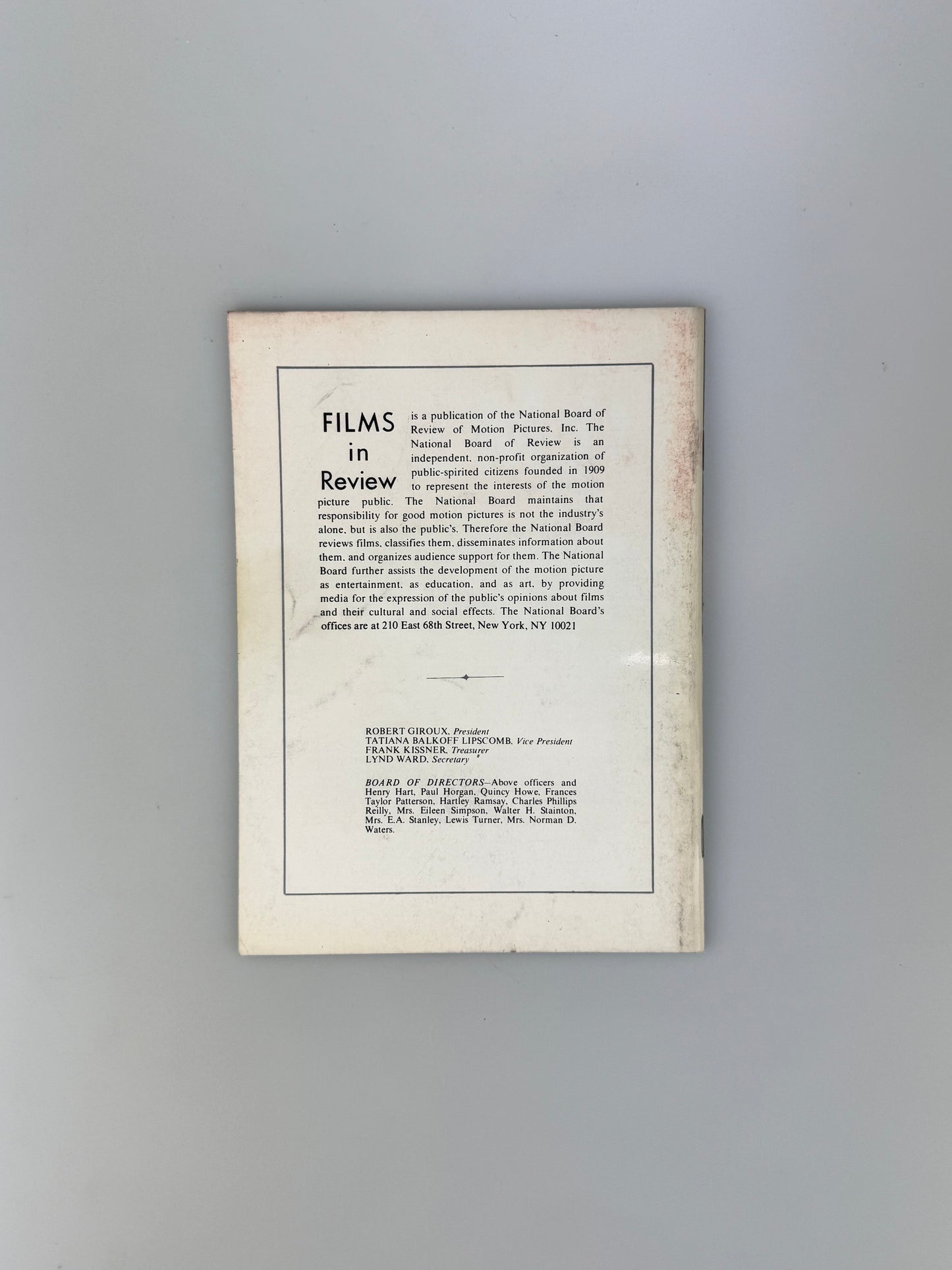 Films In Review Magazine - January 1976 - Ernst Matray, Jack Hawkins, One Flew Over The Cuckoo's Nest