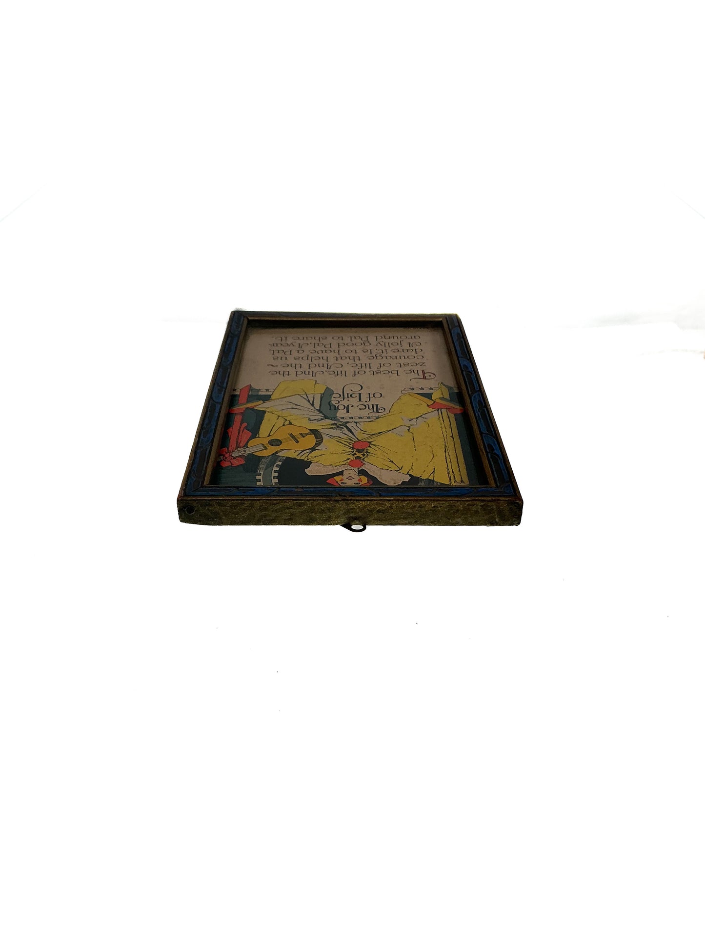 Antique Wall Art - Art Deco Framed Print - The Joy of Life Poem - Pierrot - G.A. Co. - 1926