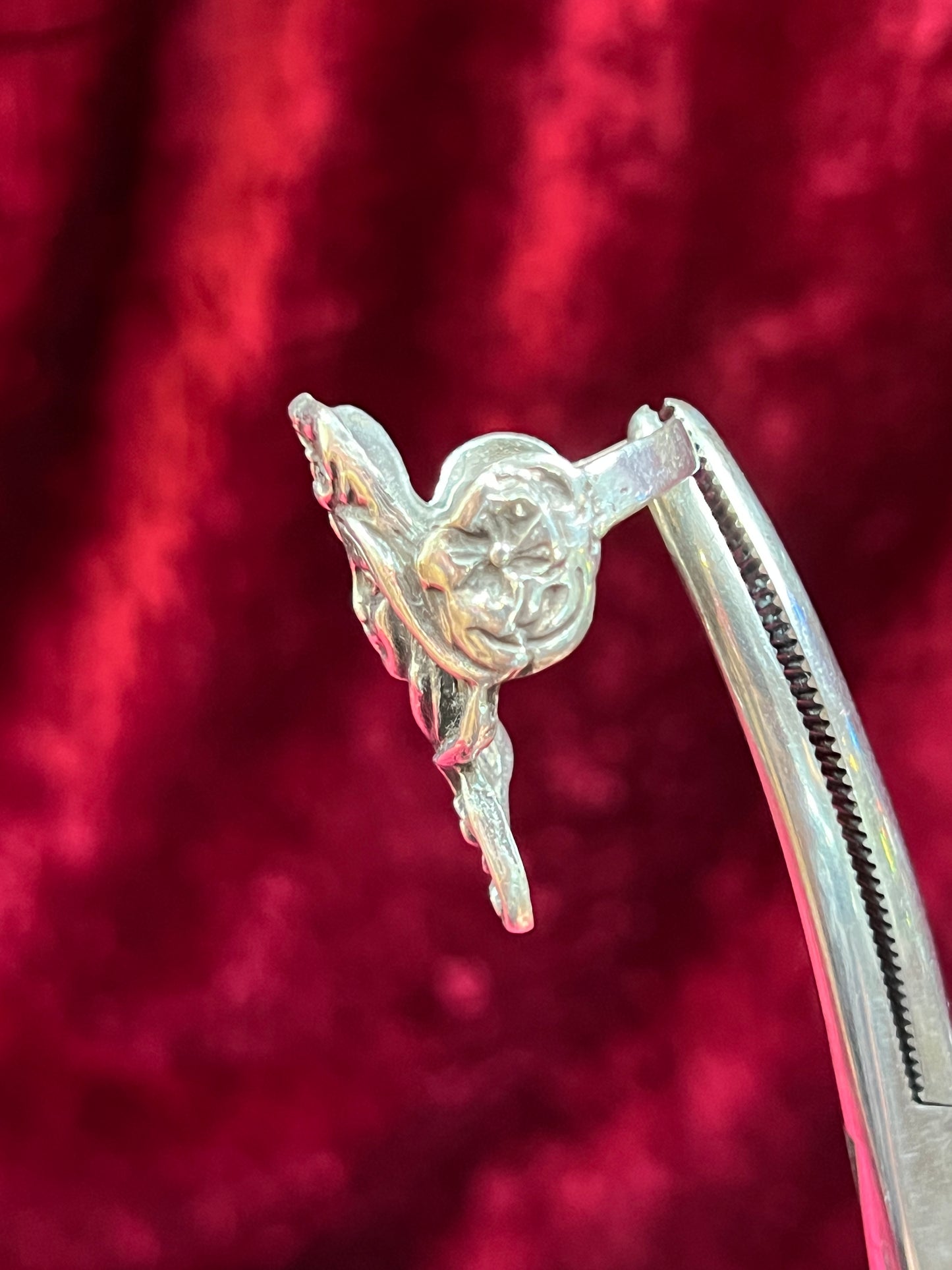 Vintage Jewelry - Ring - Sterling Silver - Art Nouveau Flower Goddess Face - 8