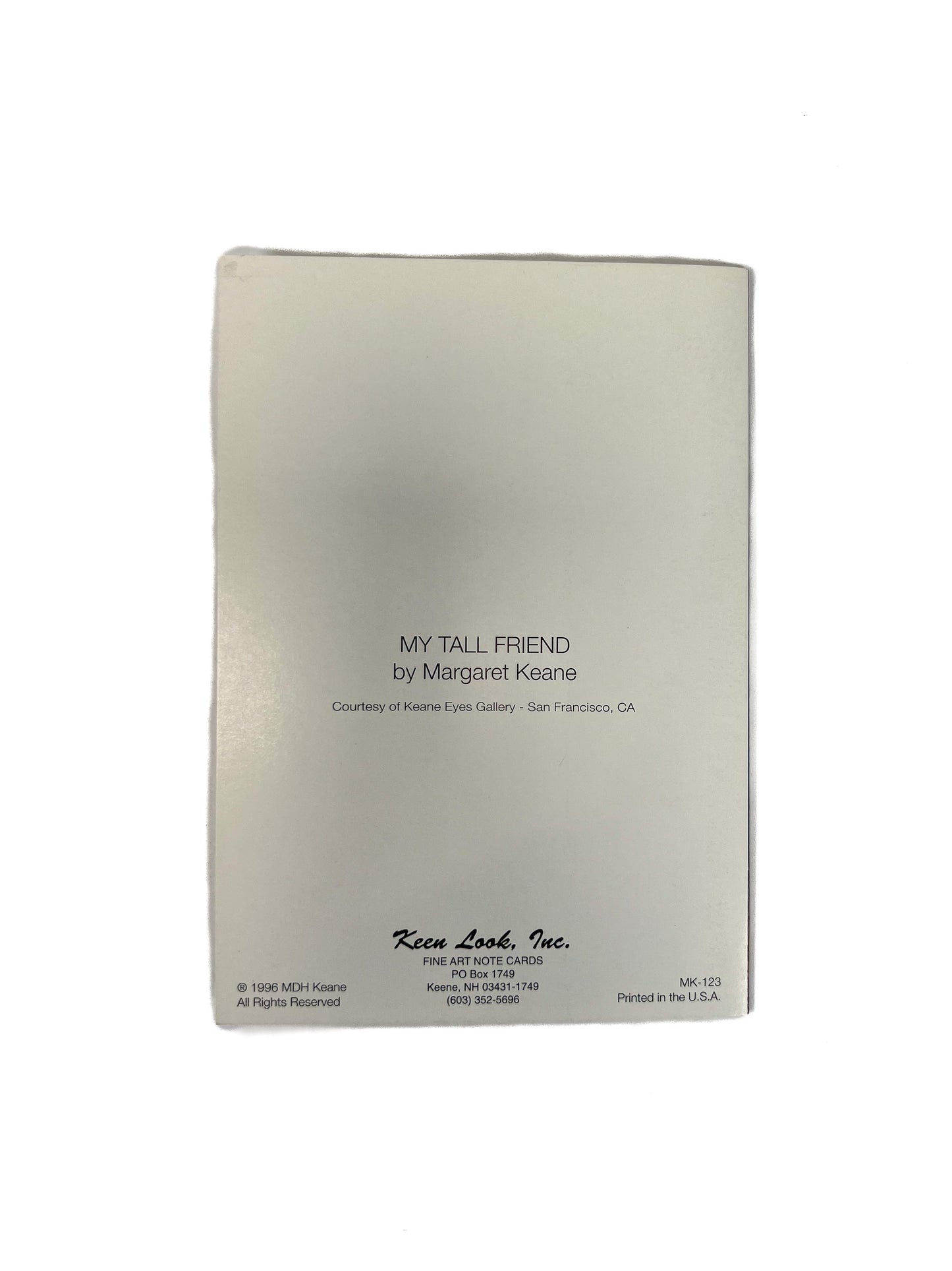 Vintage Ephemera - Greeting Card - Little Big Eyes - My Tall Friend - Margaret Keane - 1996