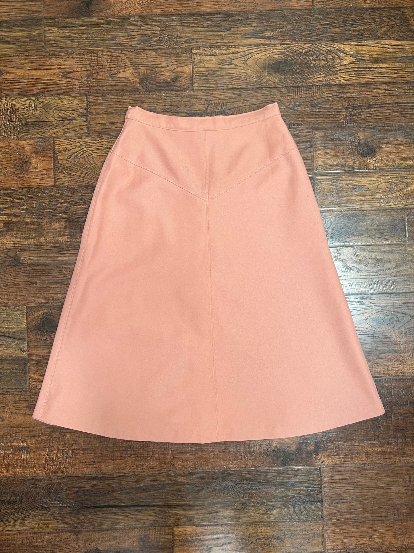 Vintage Clothing - Knee Length A-Line Skirt - Taupe Pink - Medium