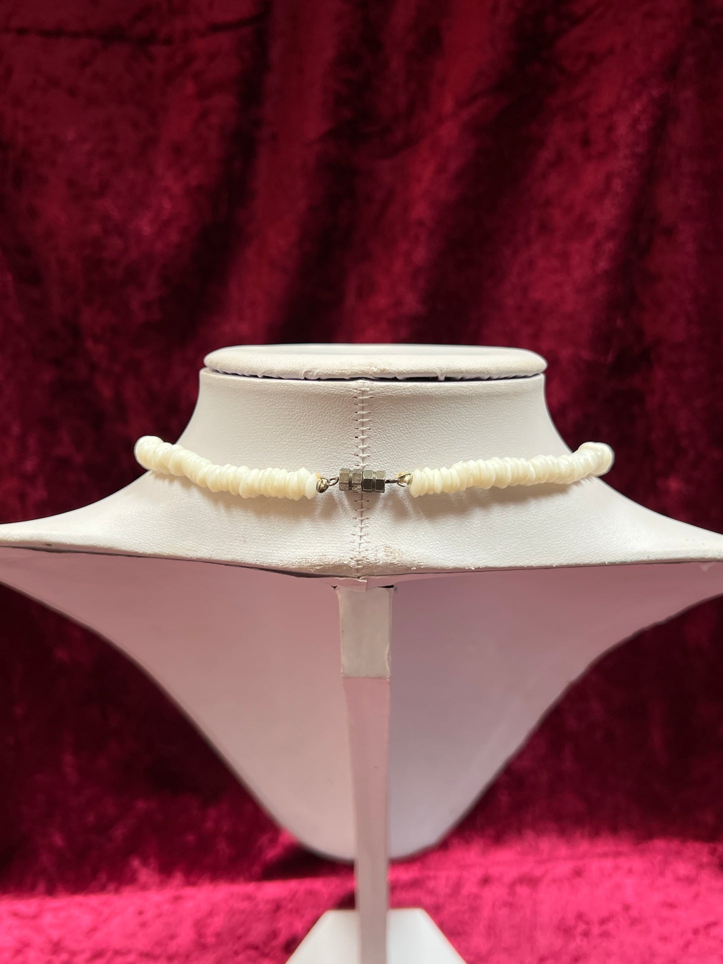 Vintage Jewelry - Choker Necklace - Simulated Puka Shell - 15.5”