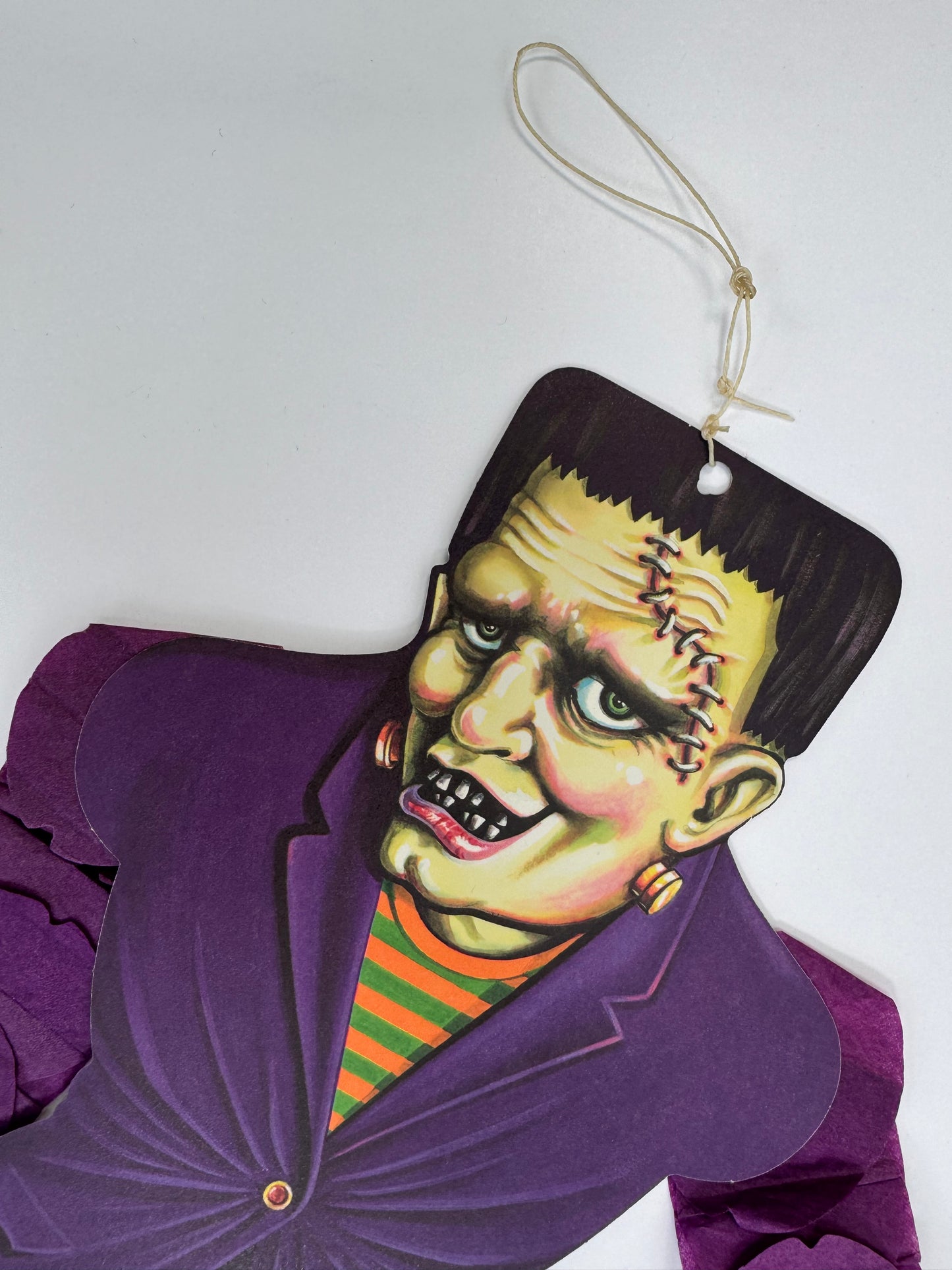 Vintage Halloween Decoration - Beistle 1990s Action Dancer Crepe Paper Die Cut - Frankenstein