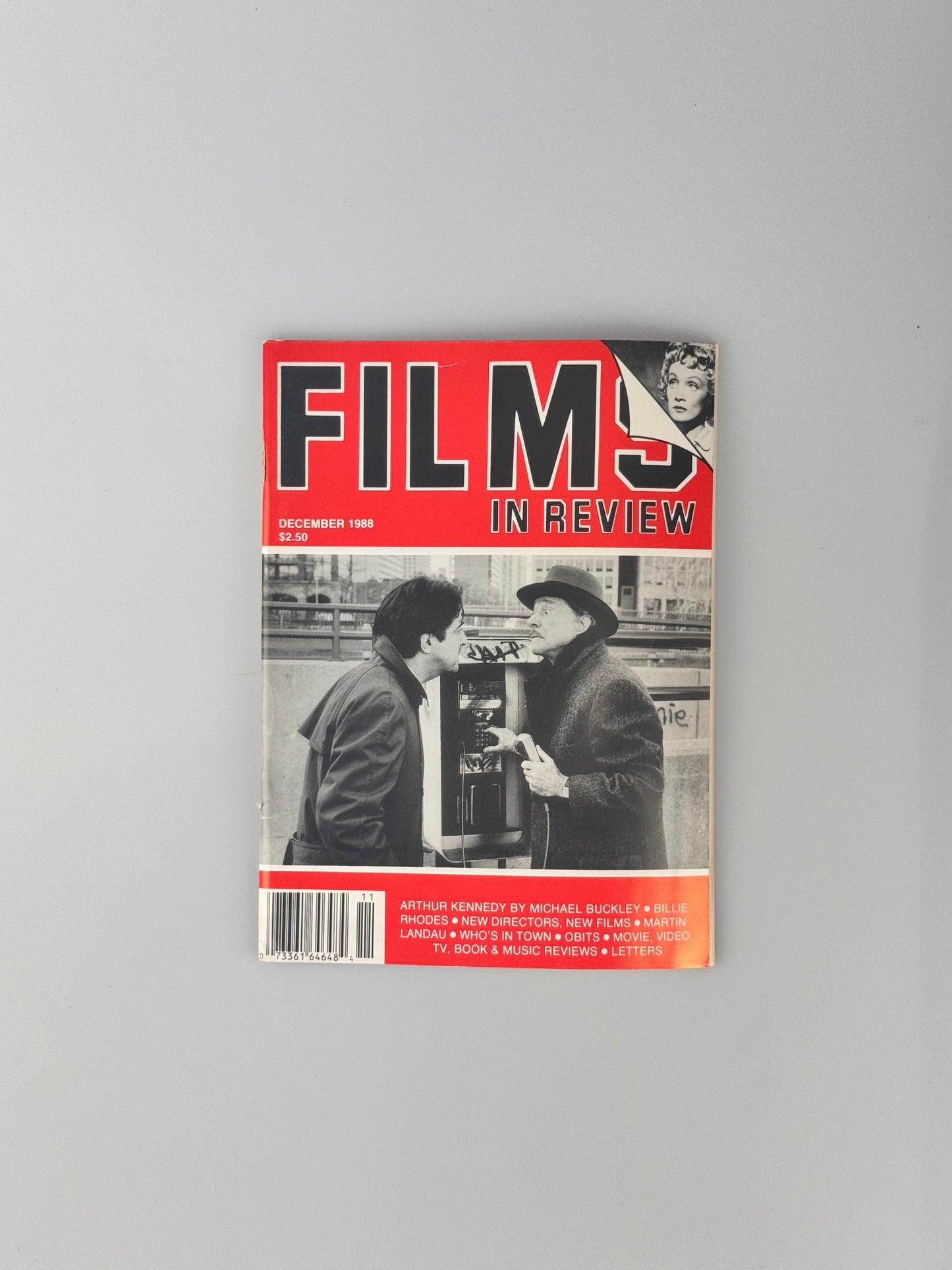 Films In Review Magazine - December 1988 - Arthur Kennedy, Billie Rhodes, Martin Landau