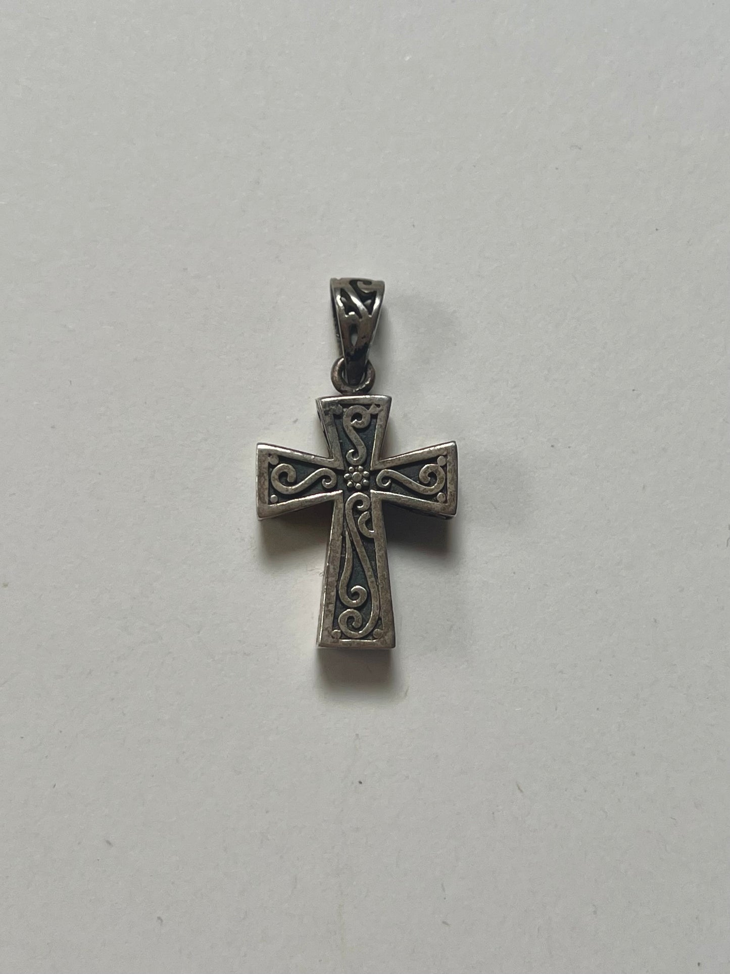 Vintage Jewelry - Pendant Locket - Hinged Crucifix - 925 Sterling Silver