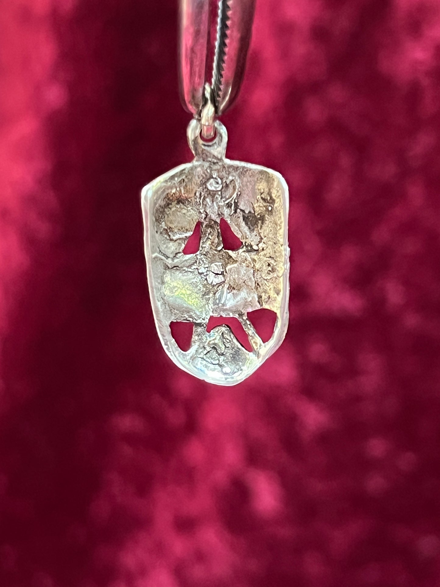 Vintage Jewelry - Necklace Pendant - Sterling Silver - Scary Tiki Mask