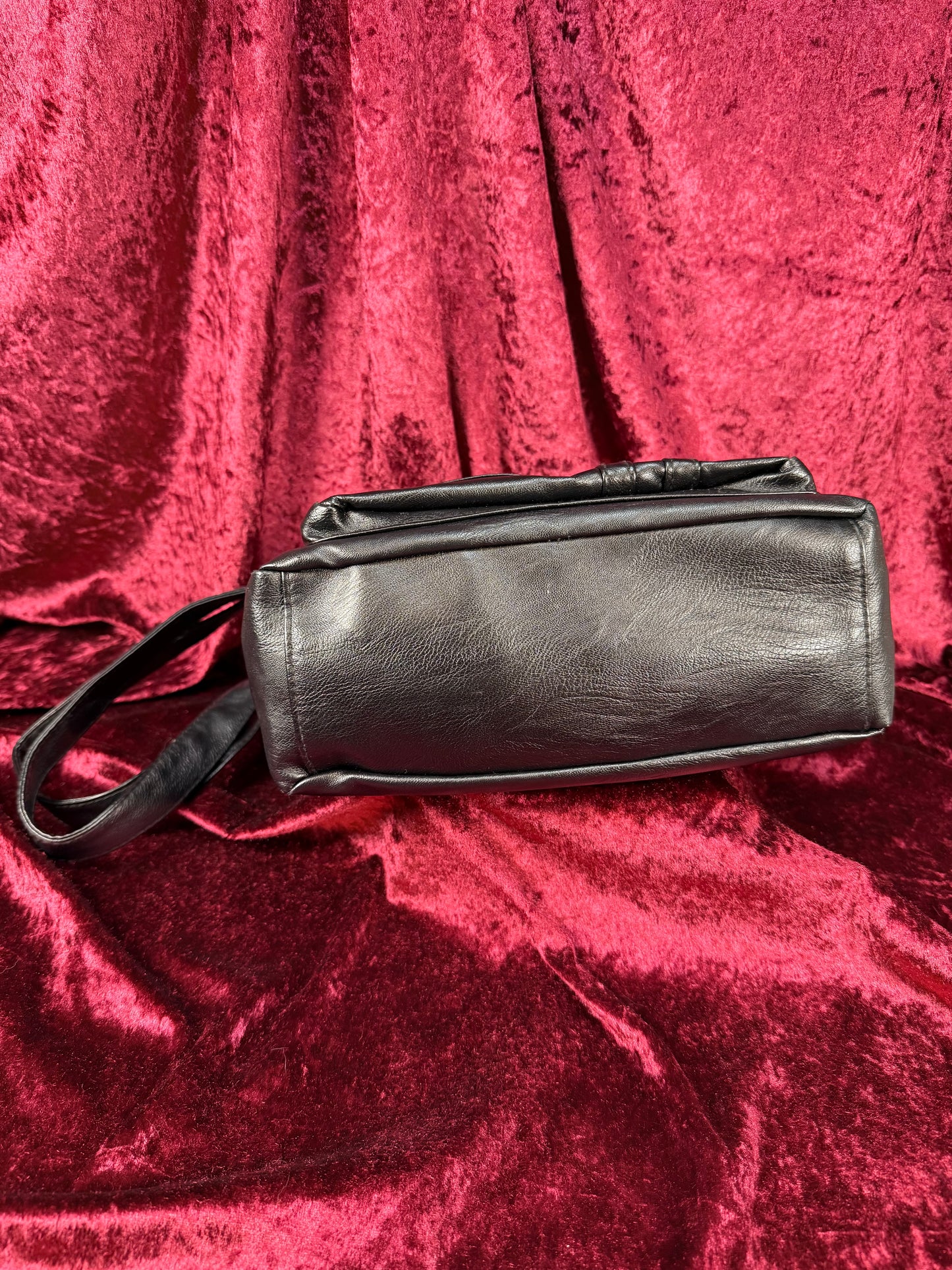 Vintage Accessories - 1980s Utilitarian Crossbody Purse / Shoulder Bag - Black