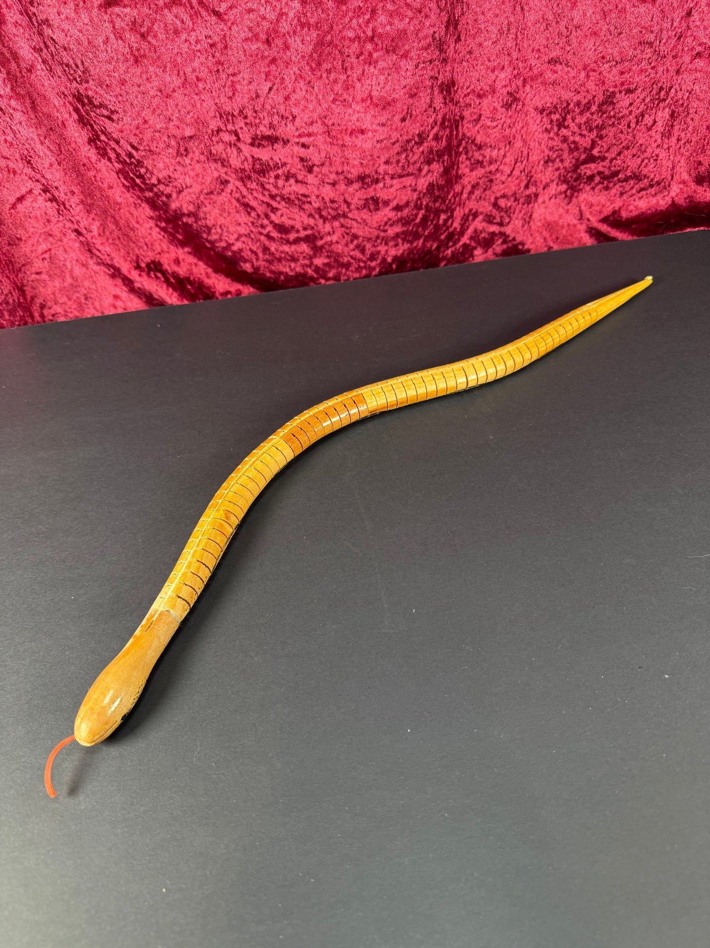 Vintage Toy - Articulated Wood Snake - Hand Painted