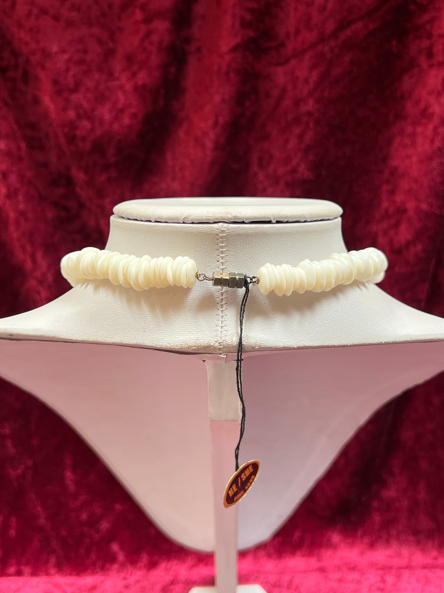 Vintage Jewelry - Choker Necklace - Simulated Puka Shell - 17.25” - He/She Hong Kong