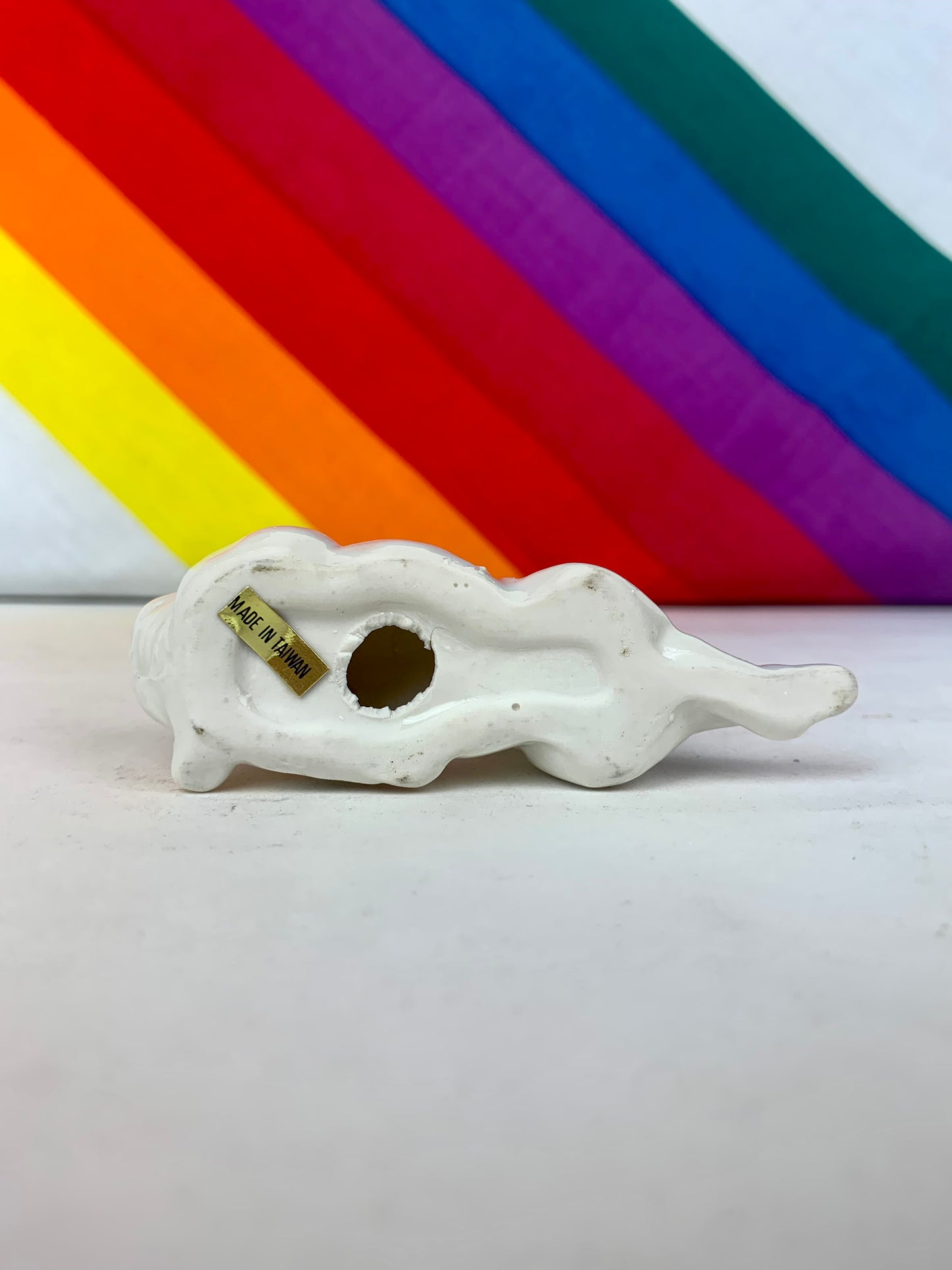 Vintage 1980's Ceramic Unicorn Figurine Trio - Made In Taiwan