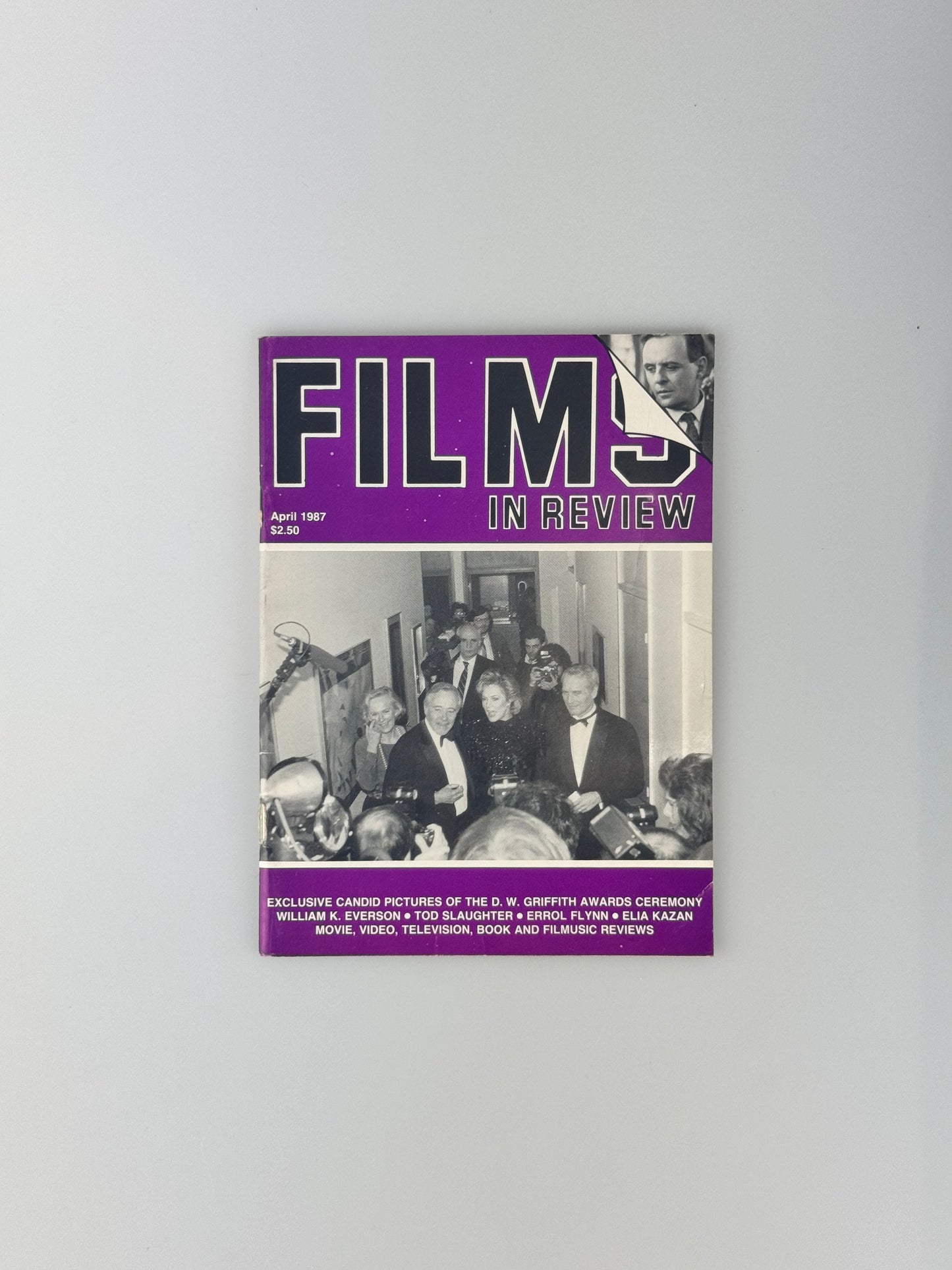 Films In Review Magazine - April 1987 - Tod Slaughter, Errol Flynn, Elia Kazan, Black Widow