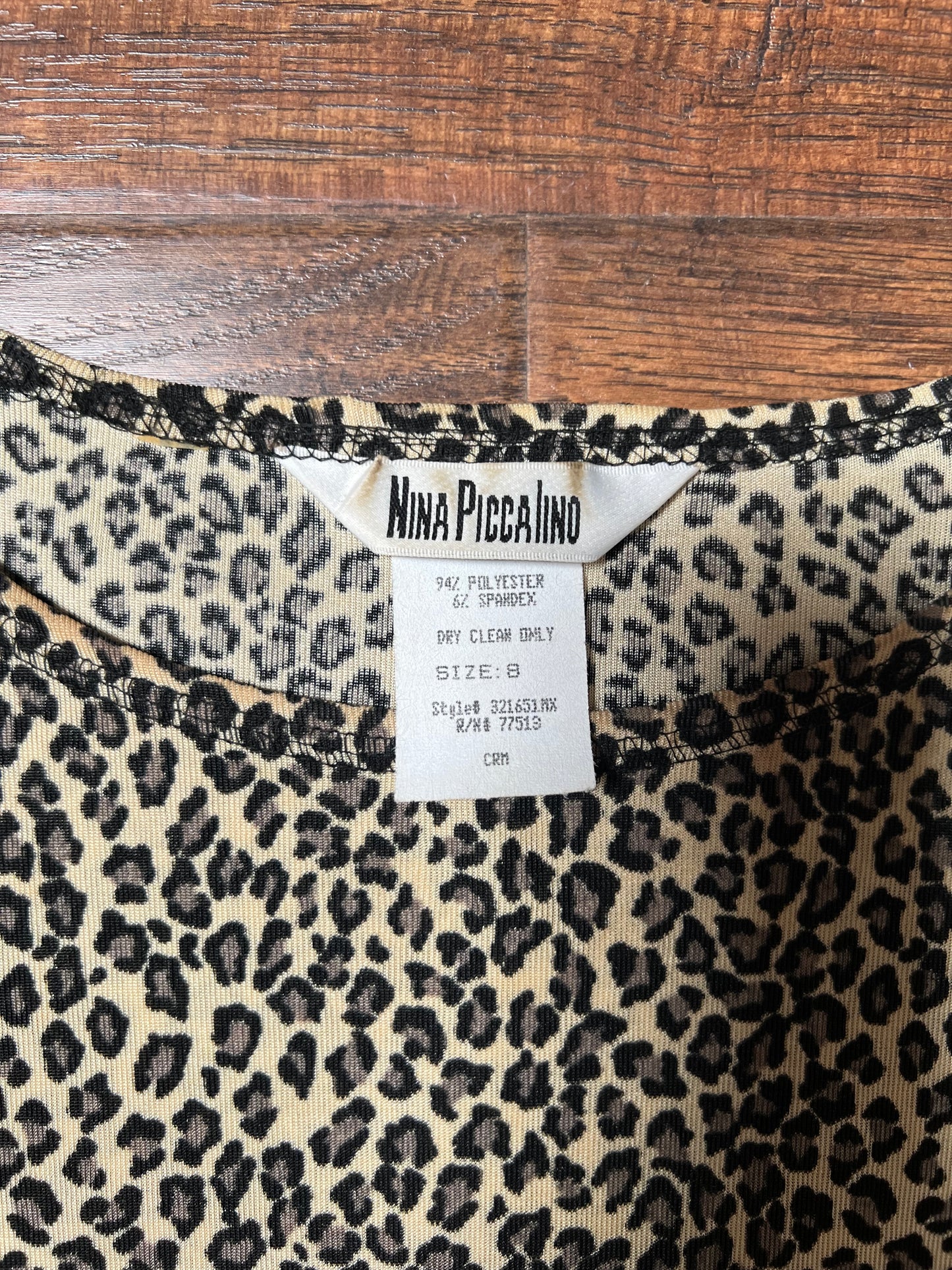 Vintage Clothing - Two-Piece Shirt and Skirt Set - Cheetah Print - Large - Nina Picca Lino
