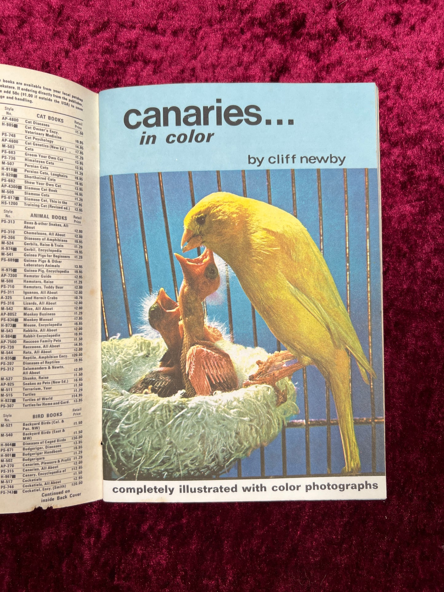 Vintage Paperback - Canaries In Color - Cliff Newby - 1967